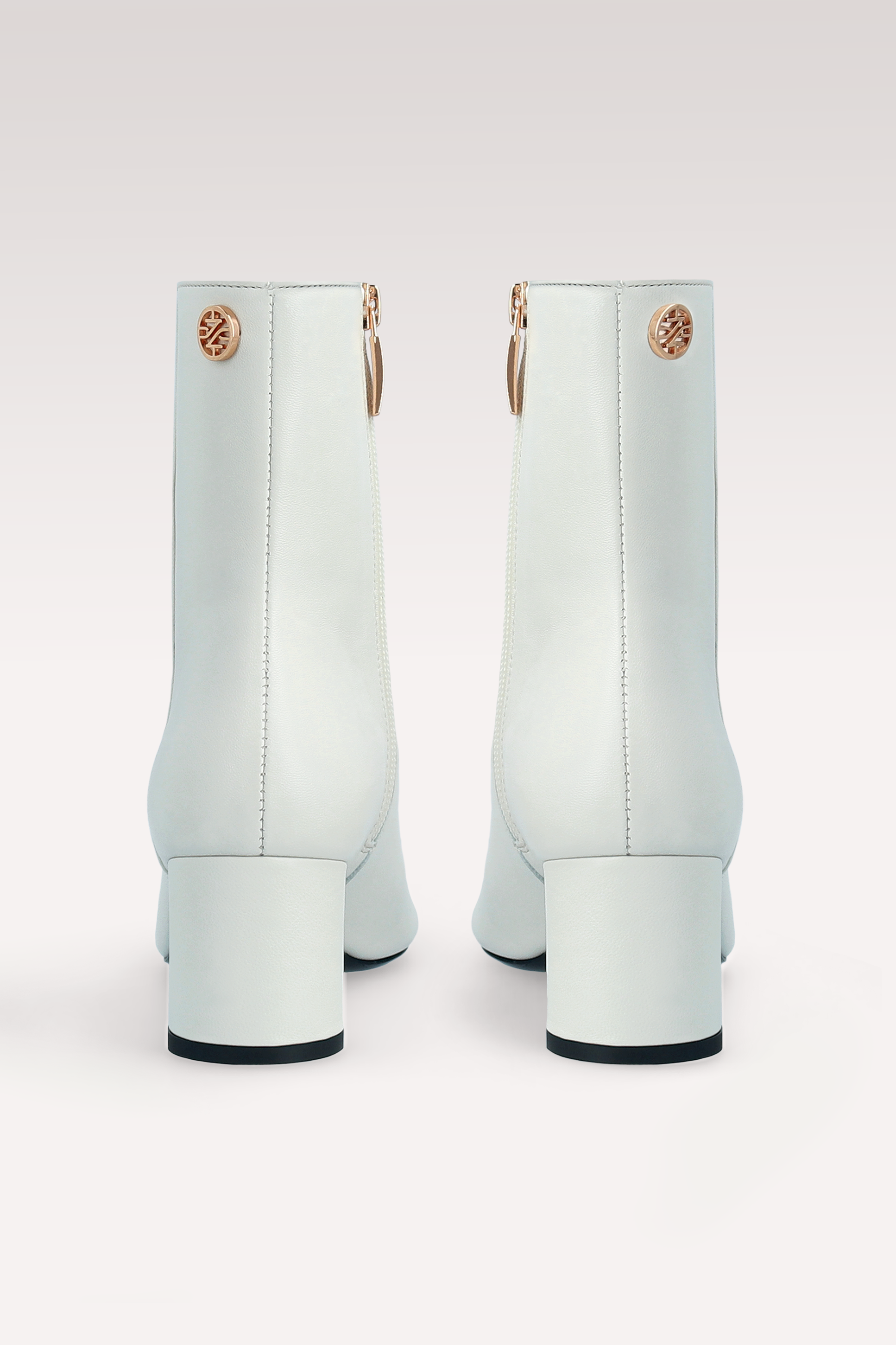 DENISE 02 WHITE SMOOTH LEATHER ANKLE BOOTS