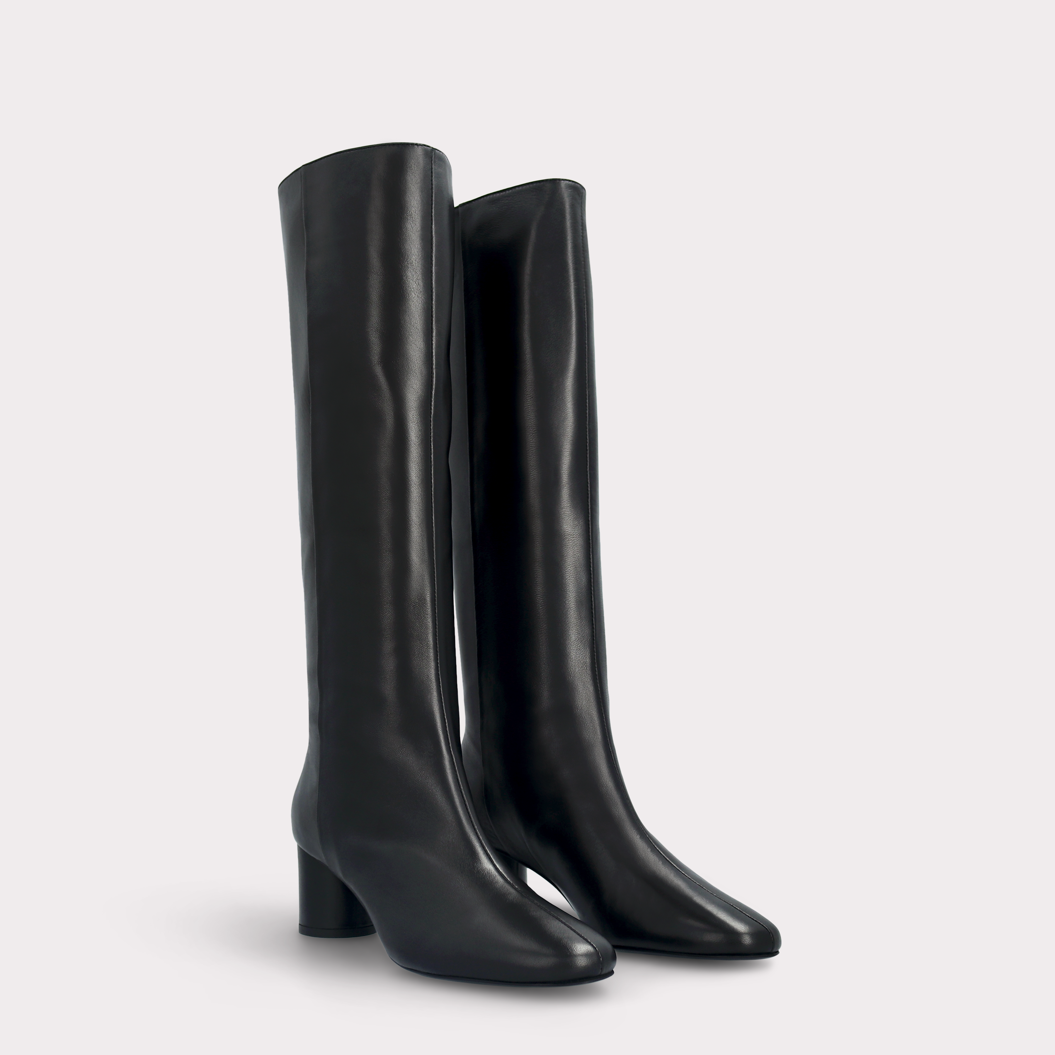 DENISE 03 BLACK SMOOTH LEATHER BOOTS