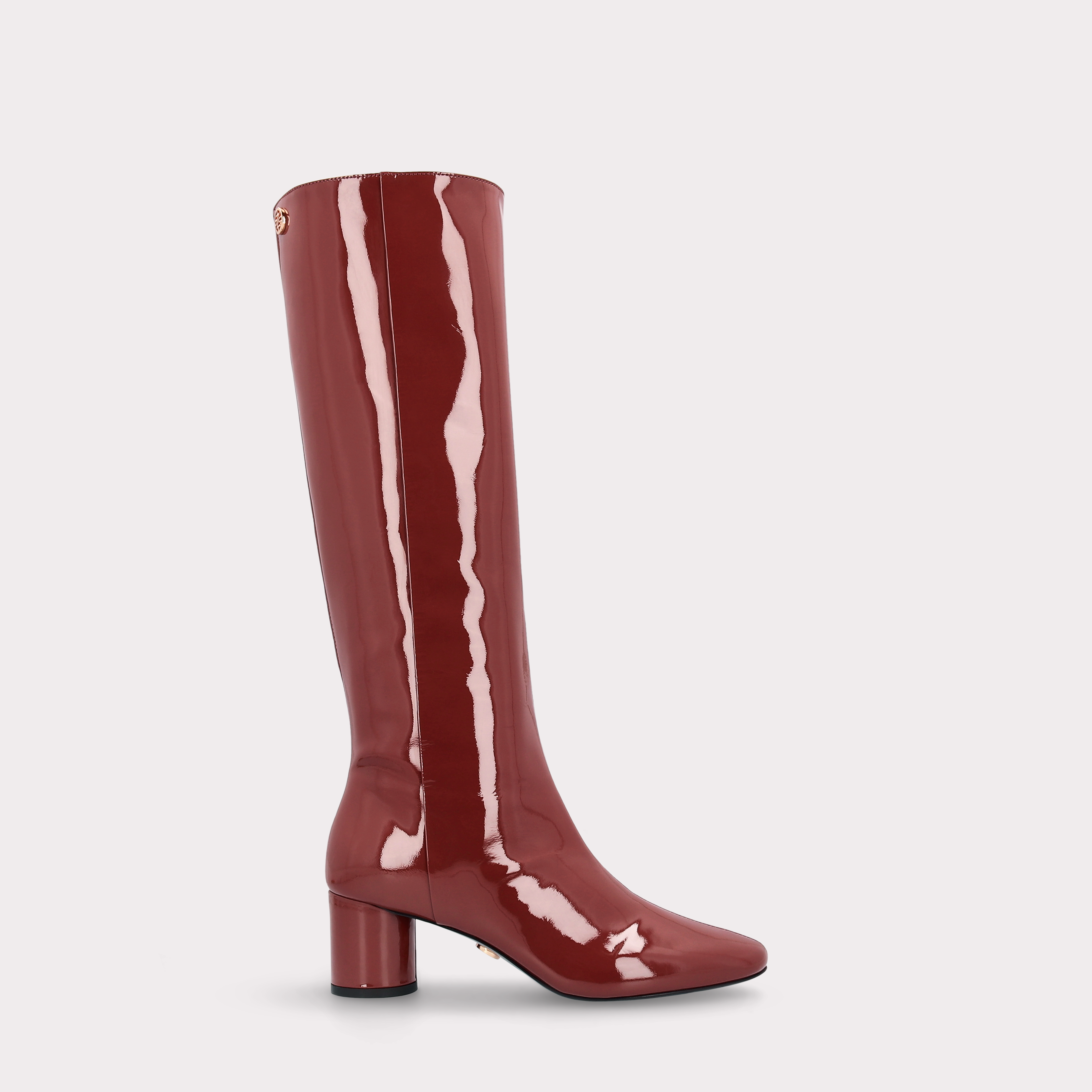 DENISE 03 BURGUNDY PATENT LEATHER BOOTS