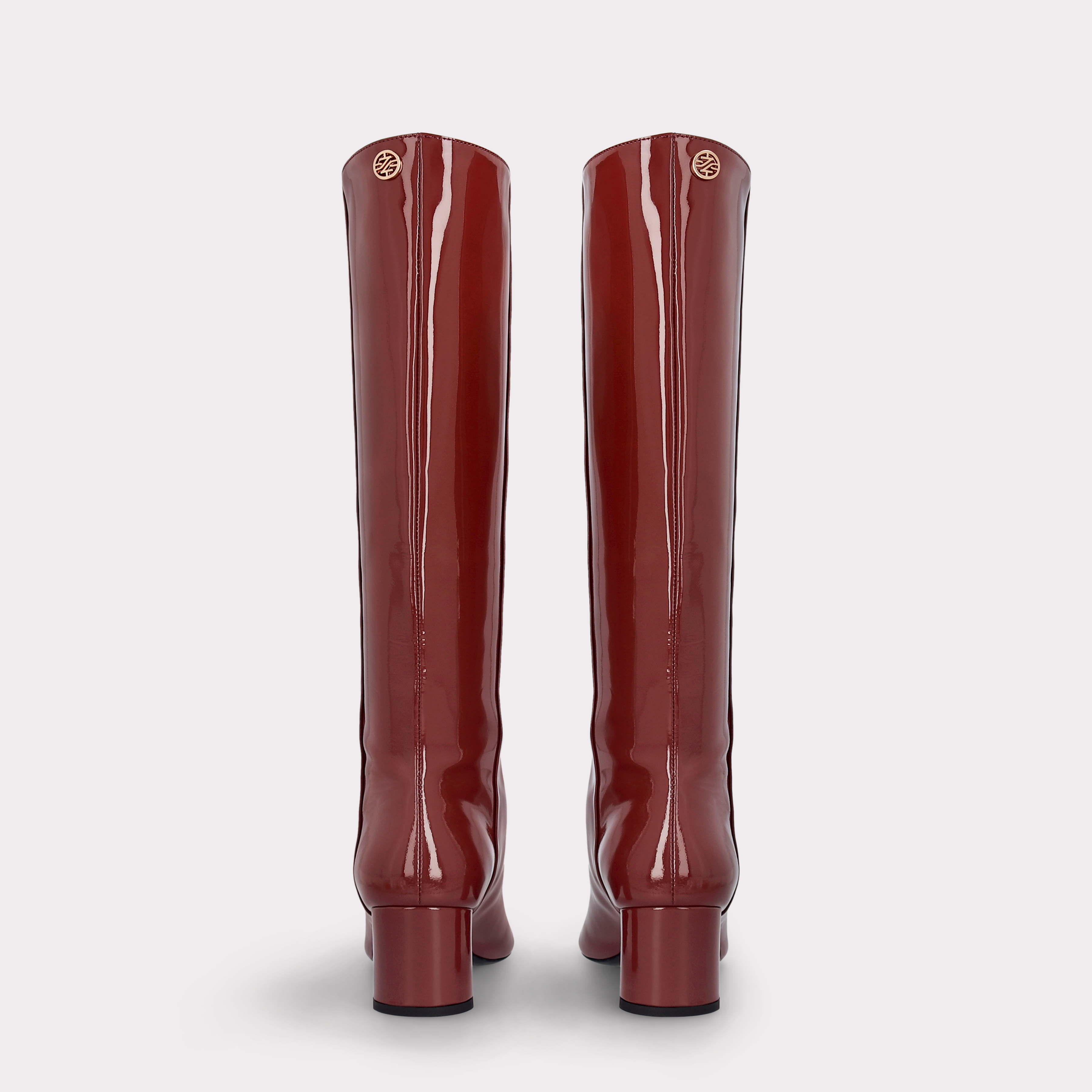 DENISE 03 BURGUNDY PATENT LEATHER BOOTS