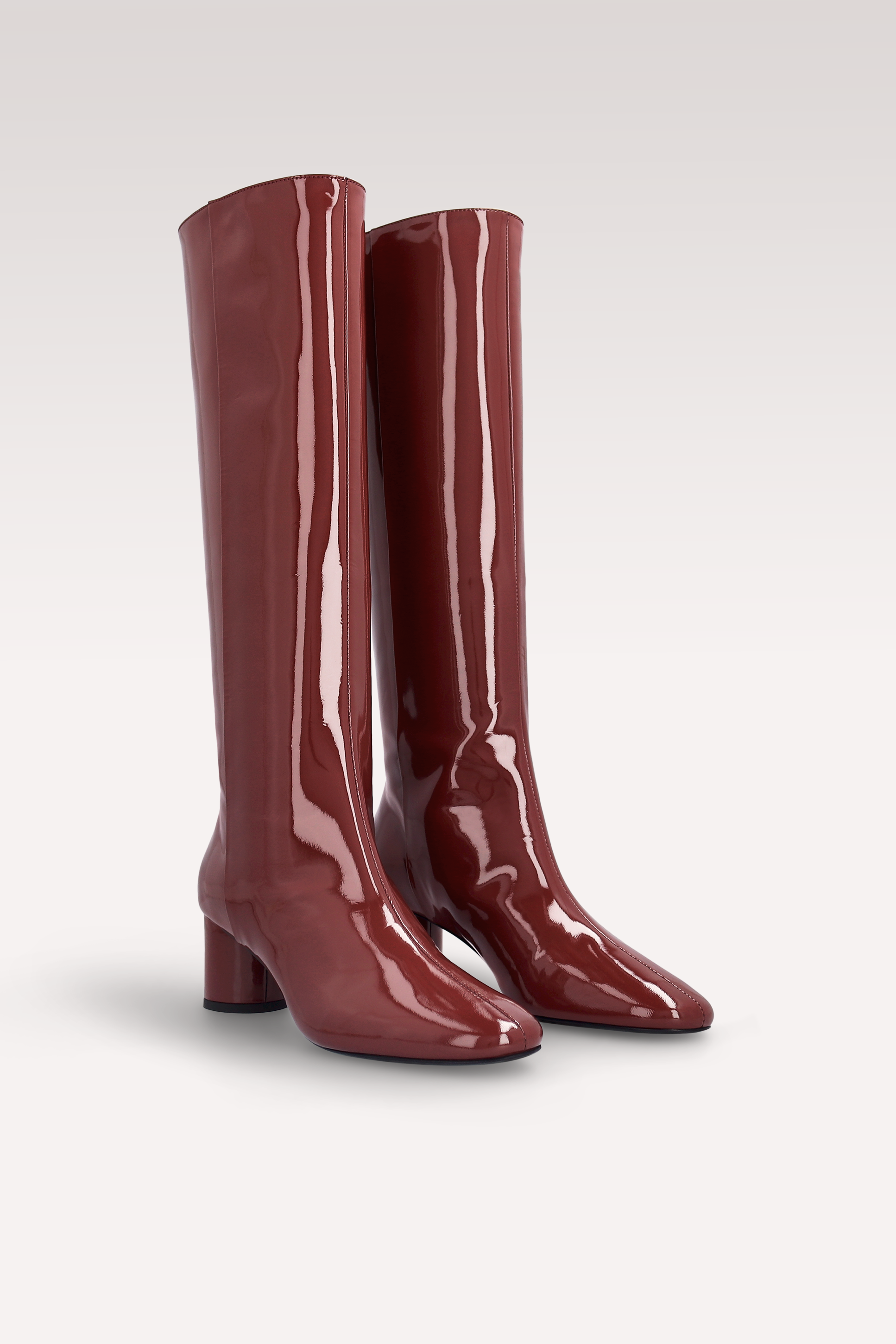 DENISE 03 BURGUNDY PATENT LEATHER BOOTS