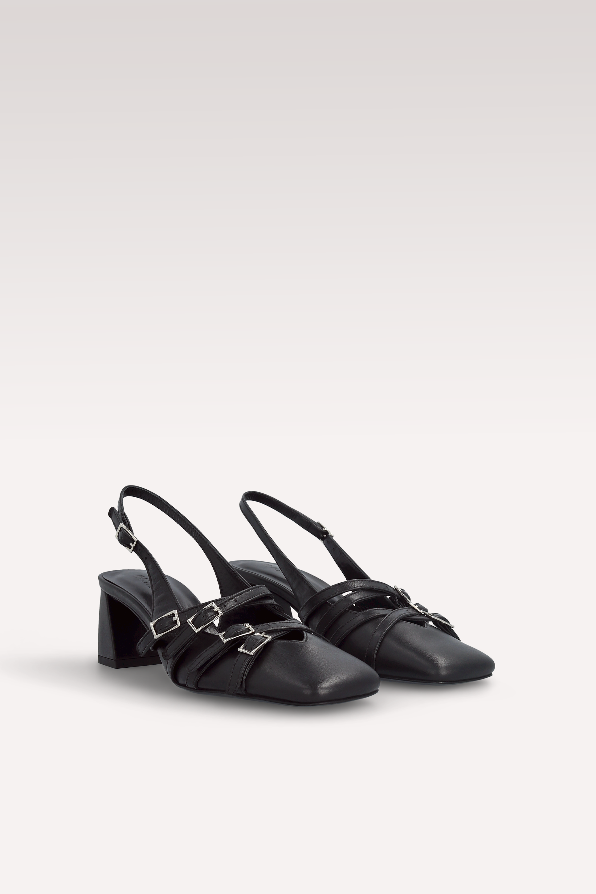 GEORGIA BLACK LEATHER SLINGBACK
