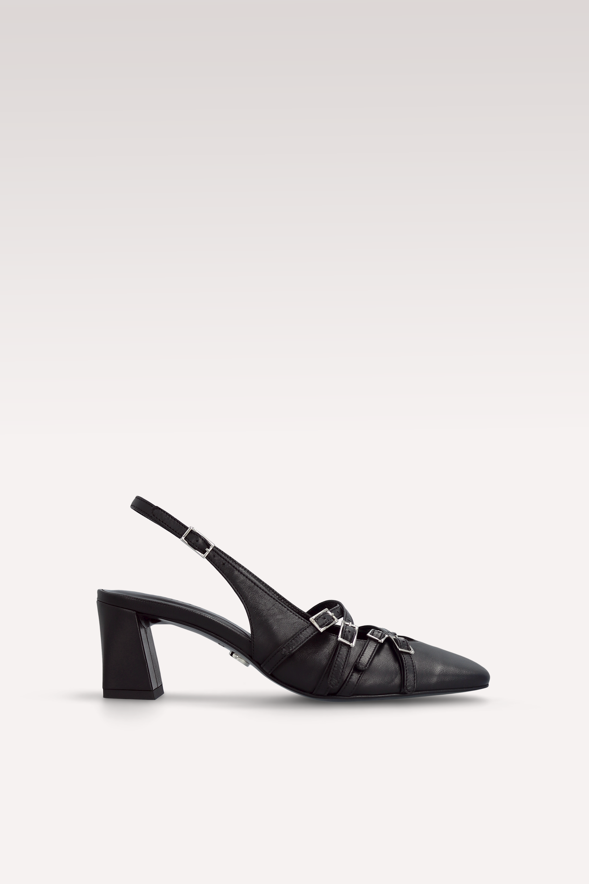 GEORGIA BLACK LEATHER SLINGBACK