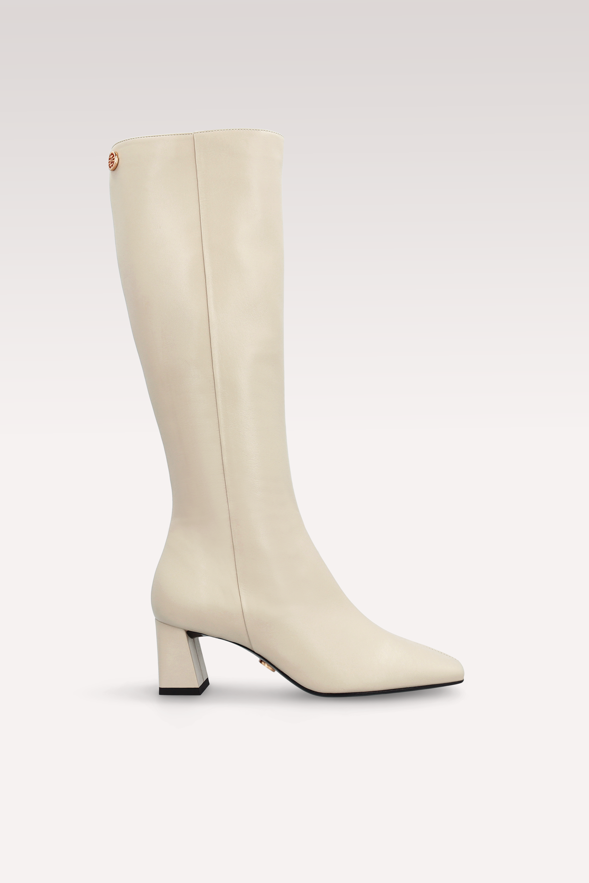 GENNY 03 BEIGE SMOOTH LEATHER BOOTS