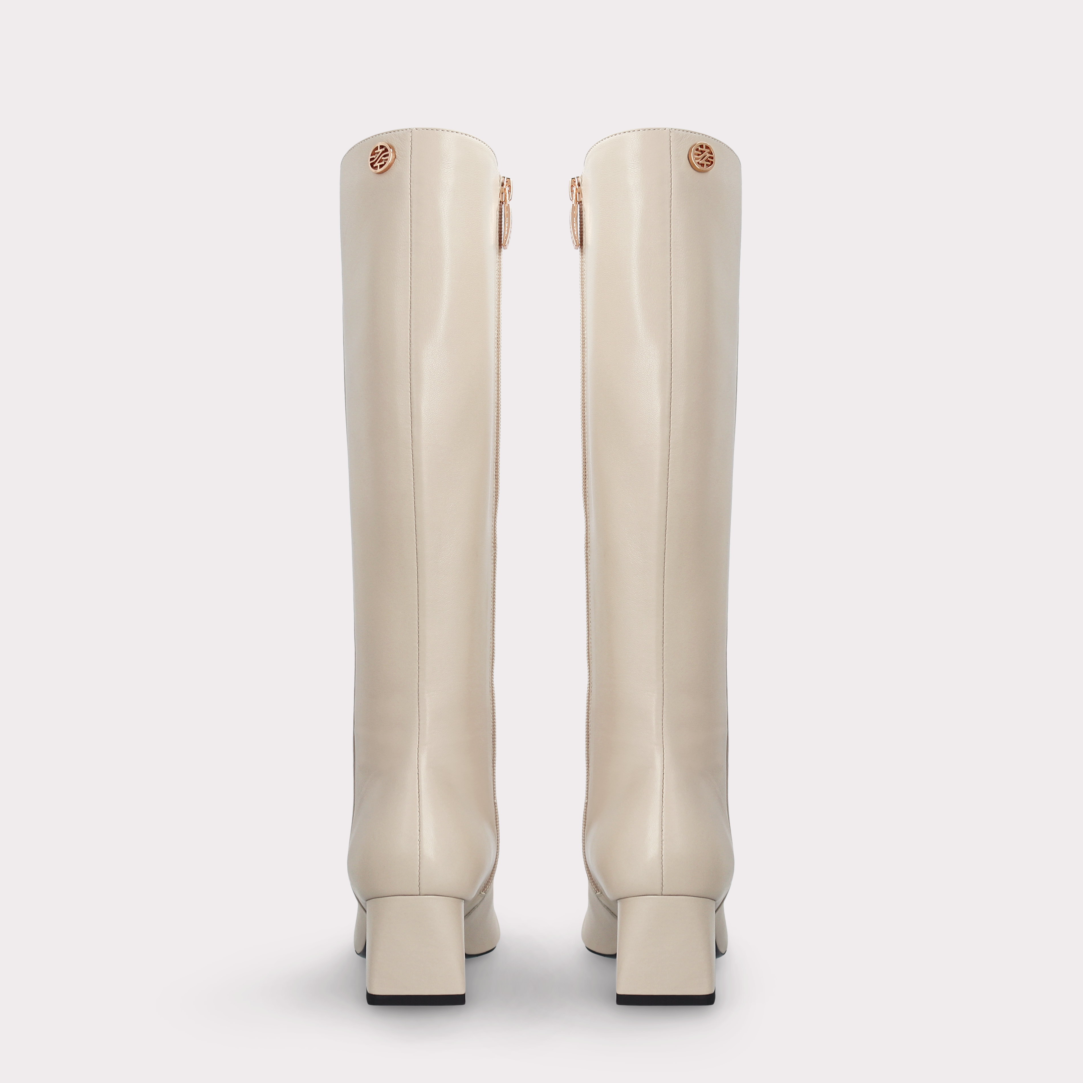 GENNY 03 BEIGE SMOOTH LEATHER BOOTS