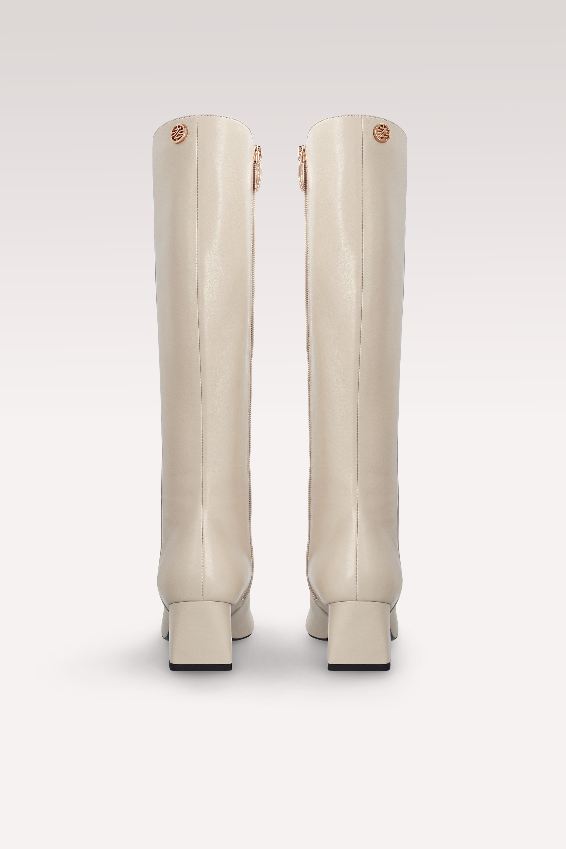 GENNY 03 BEIGE SMOOTH LEATHER BOOTS