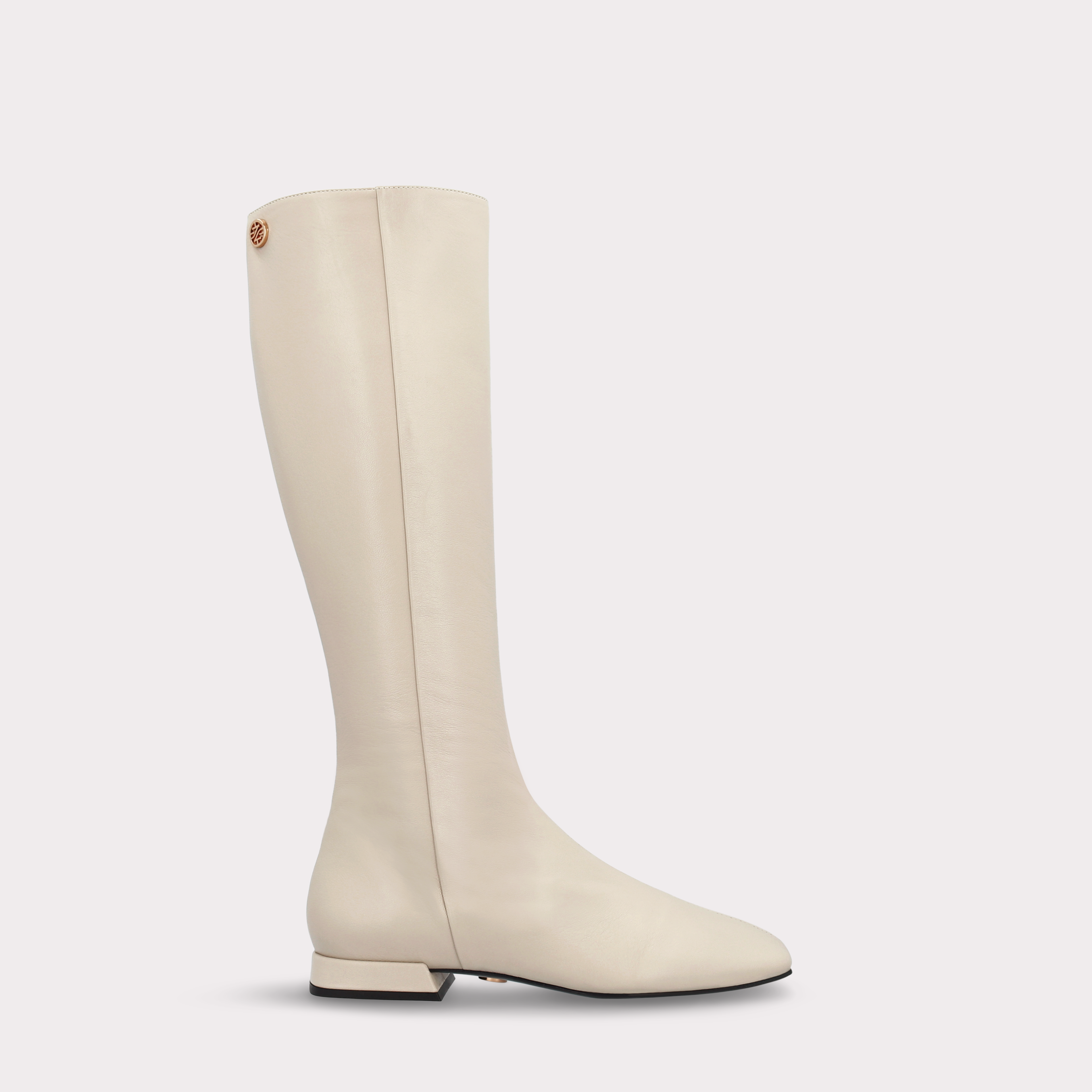 GILLY 02 BEIGE SMOOTH LEATHER BOOTS