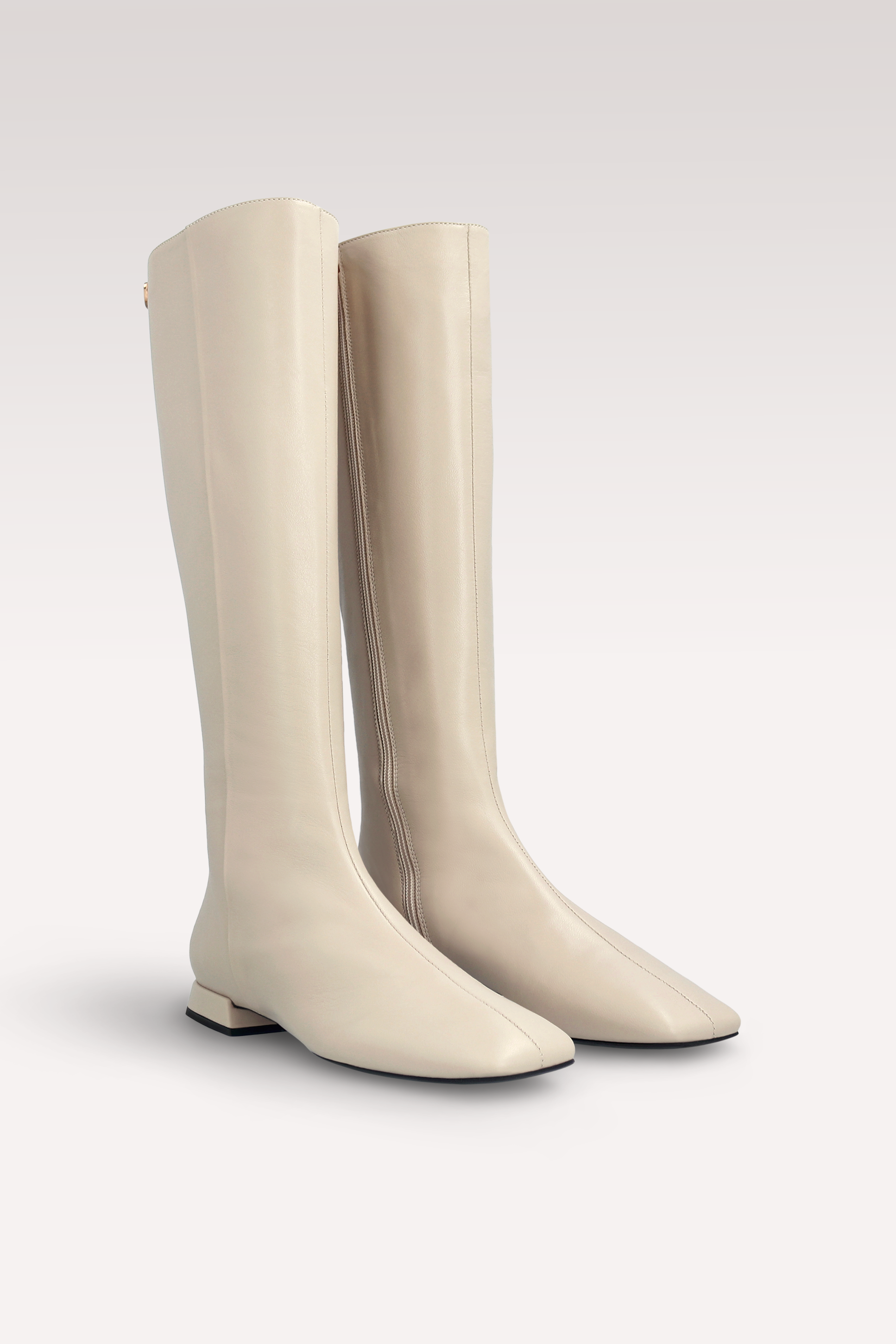 GILLY 02 BEIGE SMOOTH LEATHER BOOTS