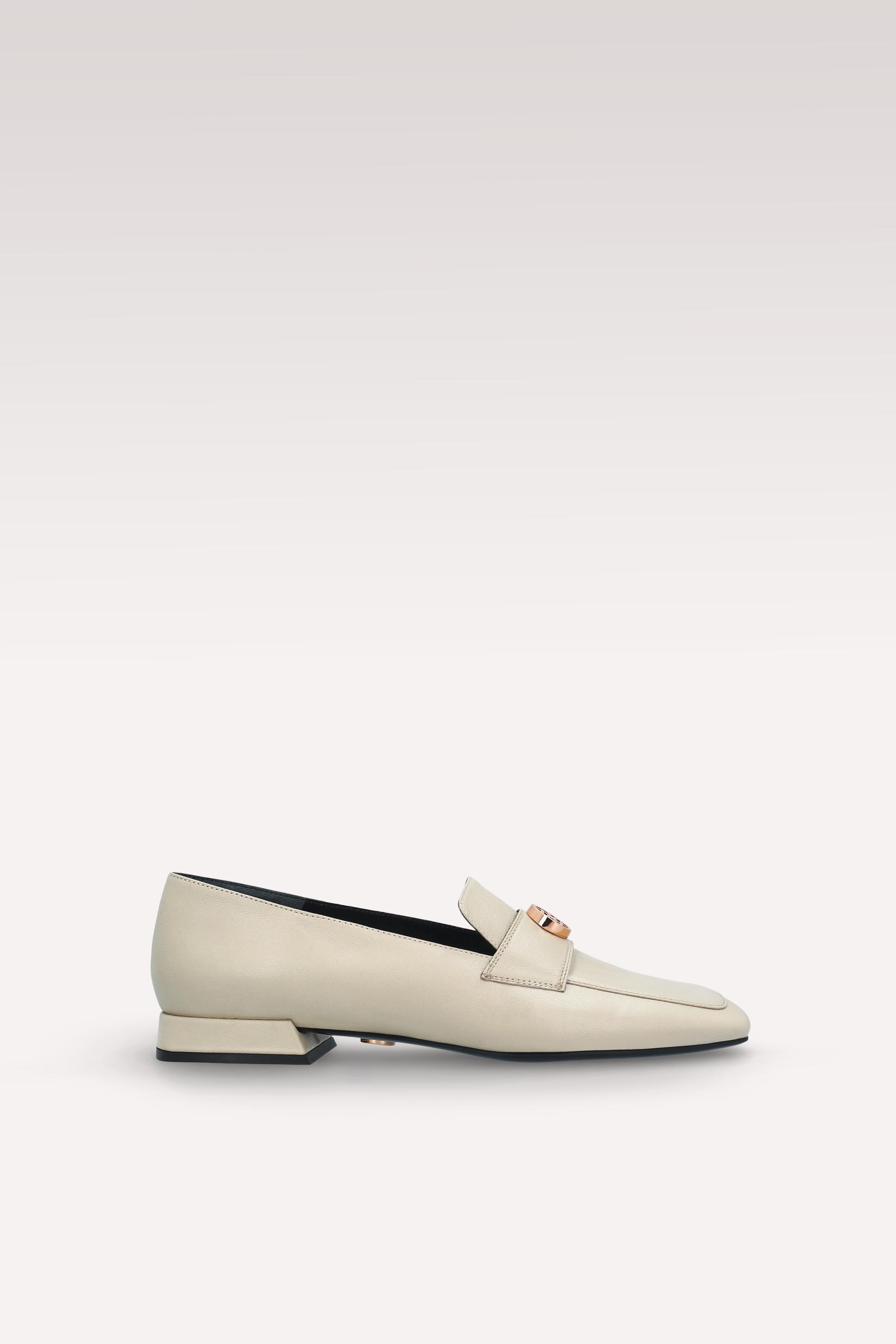 GILLY 03 BEIGE SMOOTH LEATHER LOAFERS