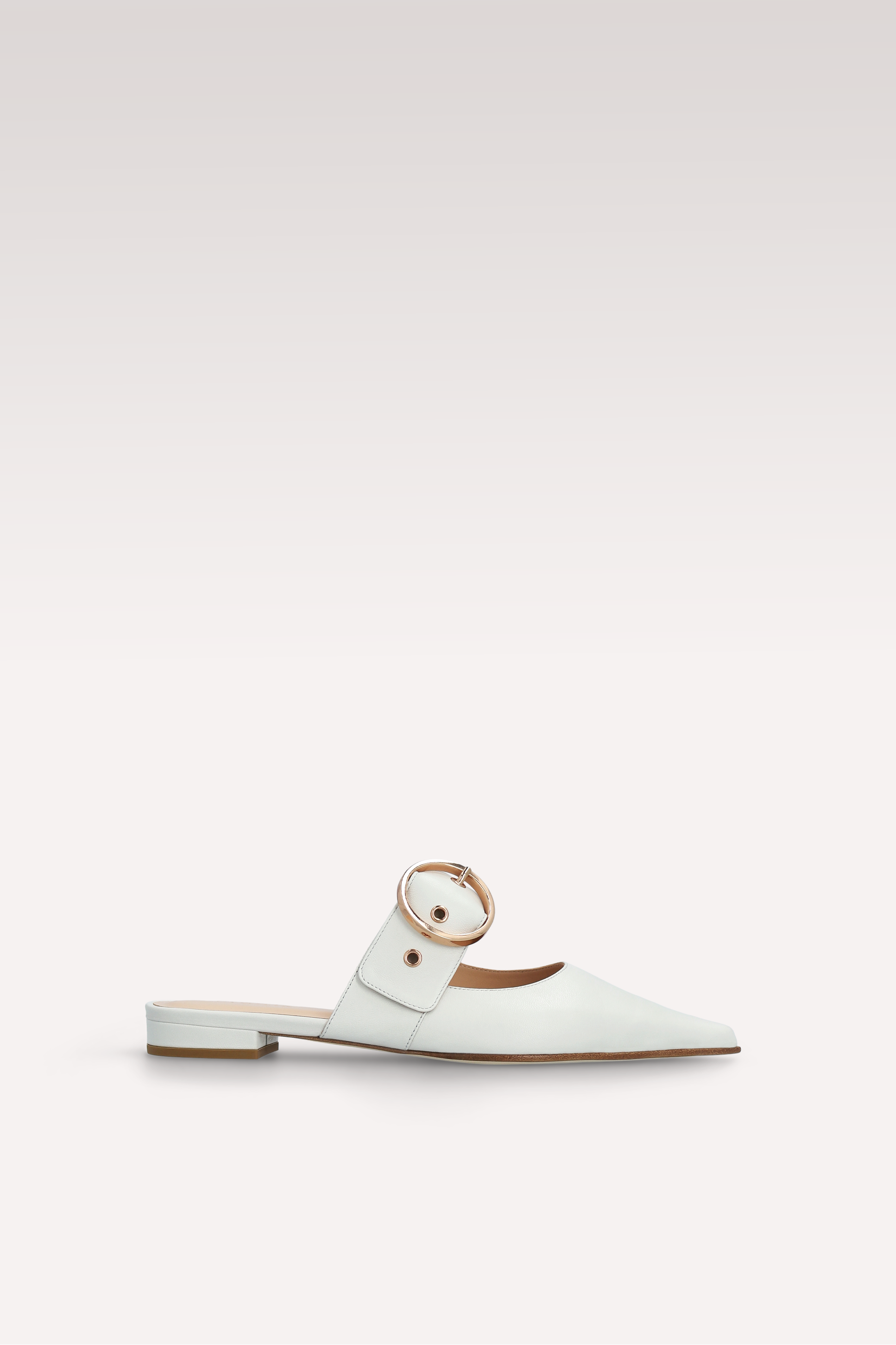 MAISIE WHITE LEATHER MULES