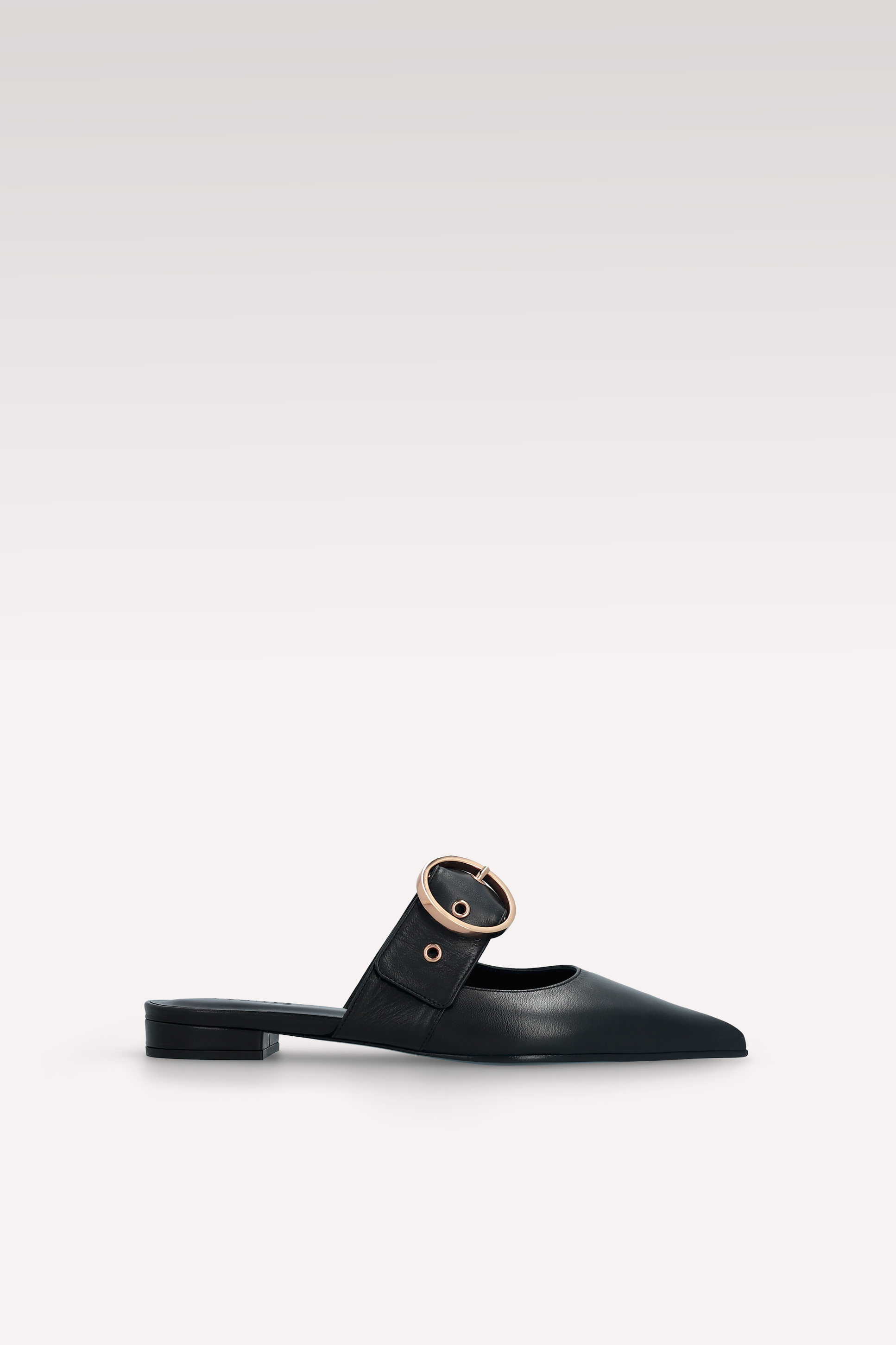MAISIE BLACK LEATHER MULES