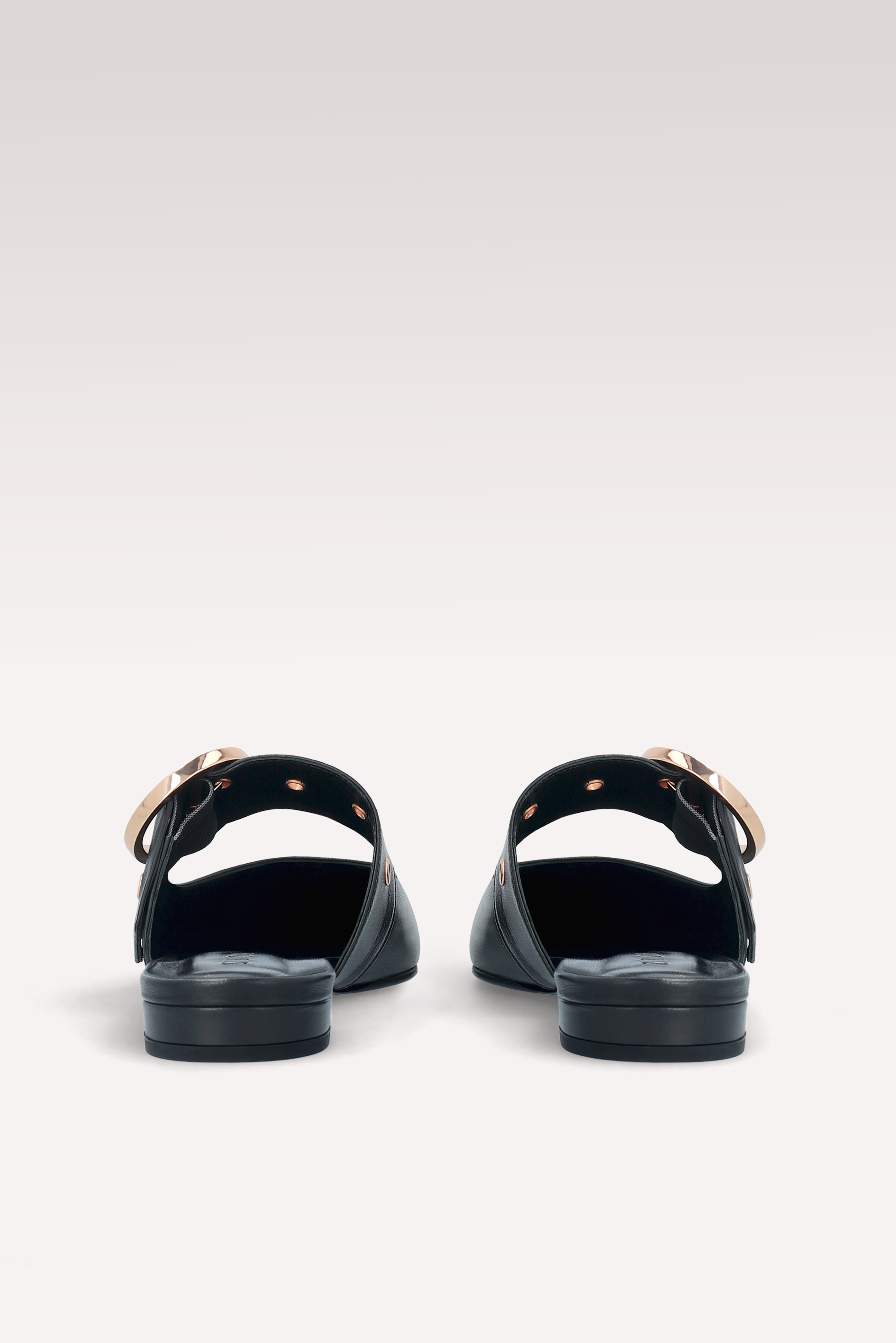 MAISIE BLACK LEATHER MULES