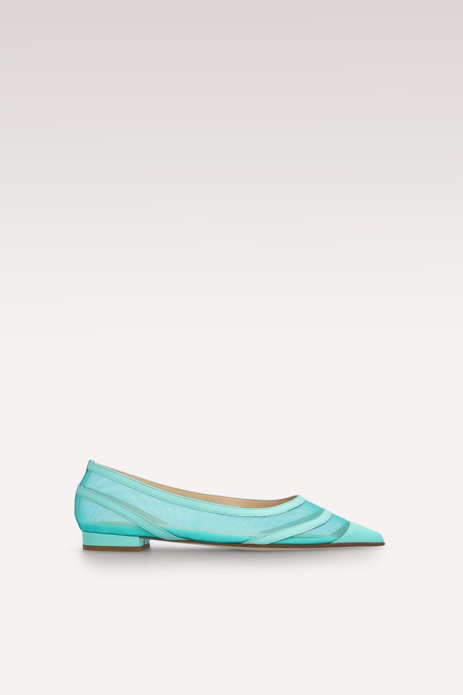 MAYA ICE GREEN LEATHER AND MESH BALLERINAS