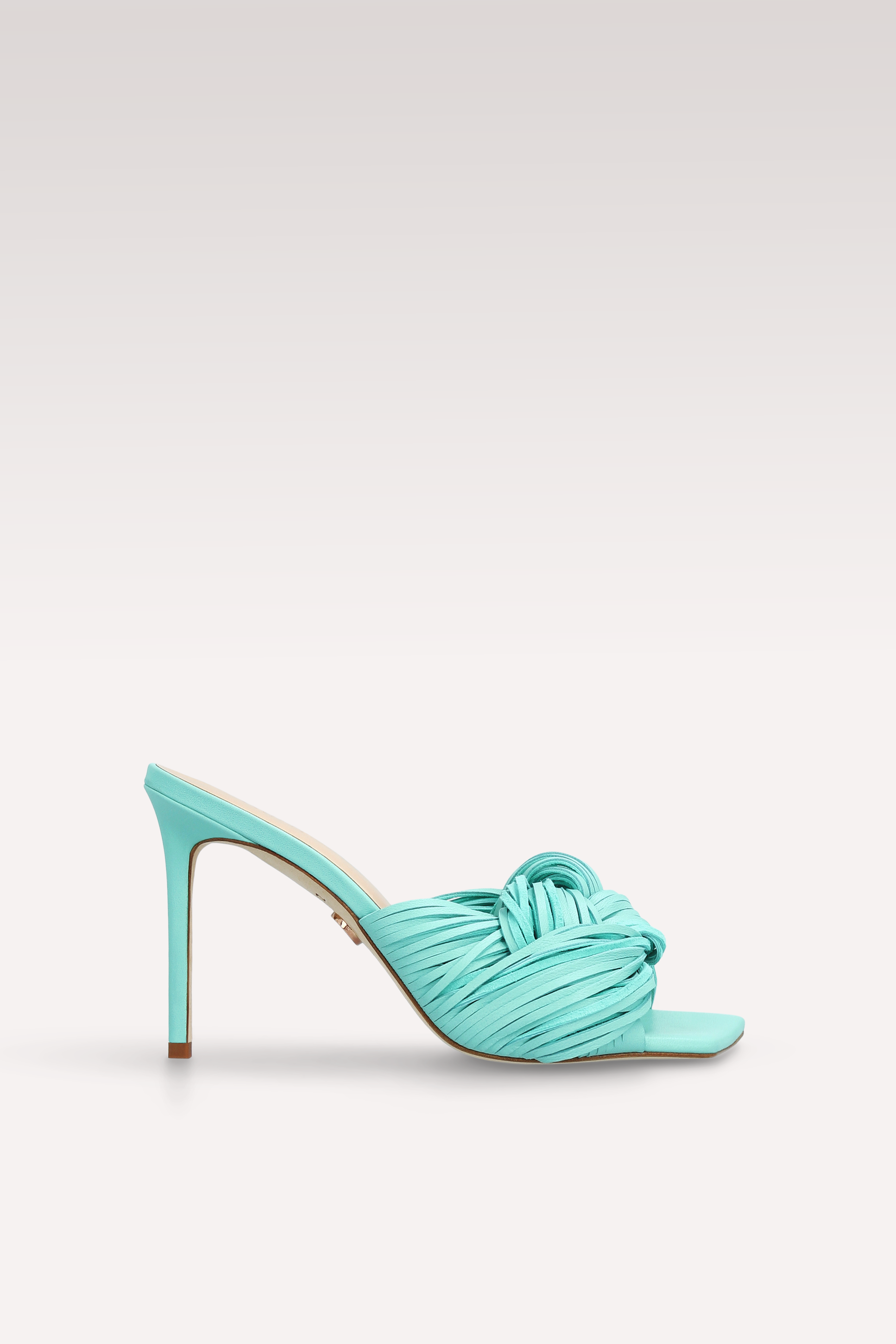 PENELOPE ICE GREEN LEATHER AND SUEDE MULES