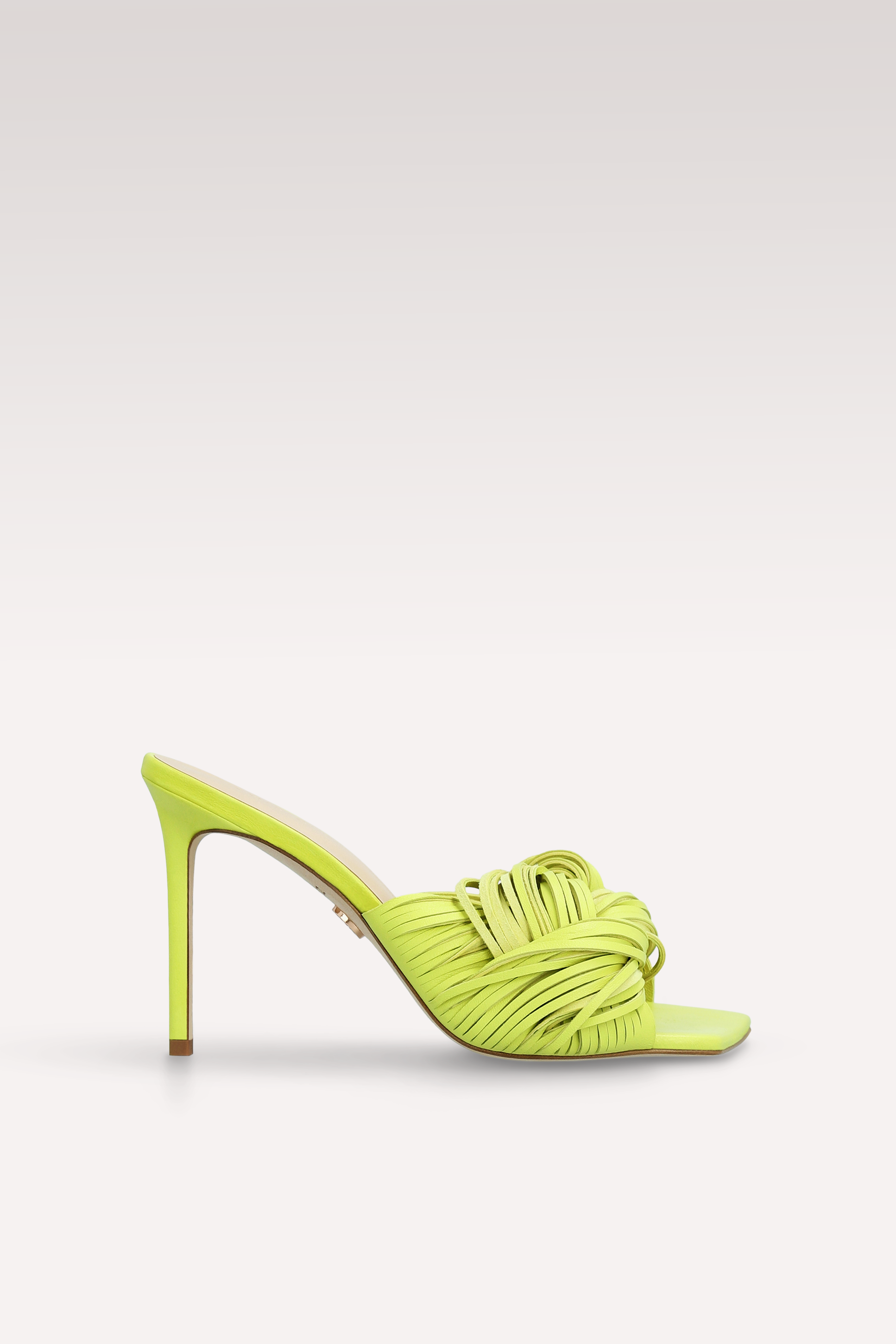 PENELOPE KIWI YELLOW LEATHER AND SUEDE MULES