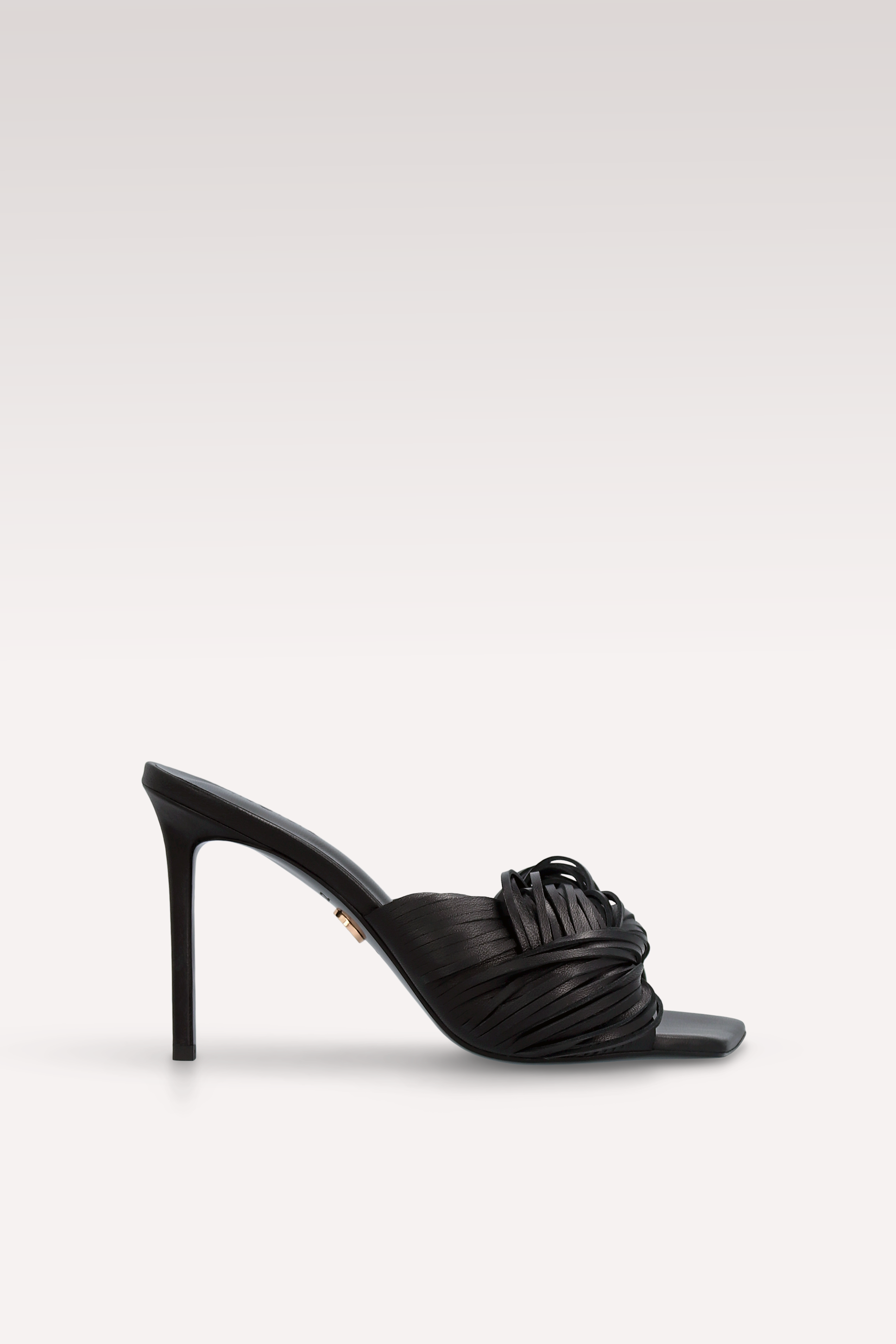 PENELOPE BLACK LEATHER MULES