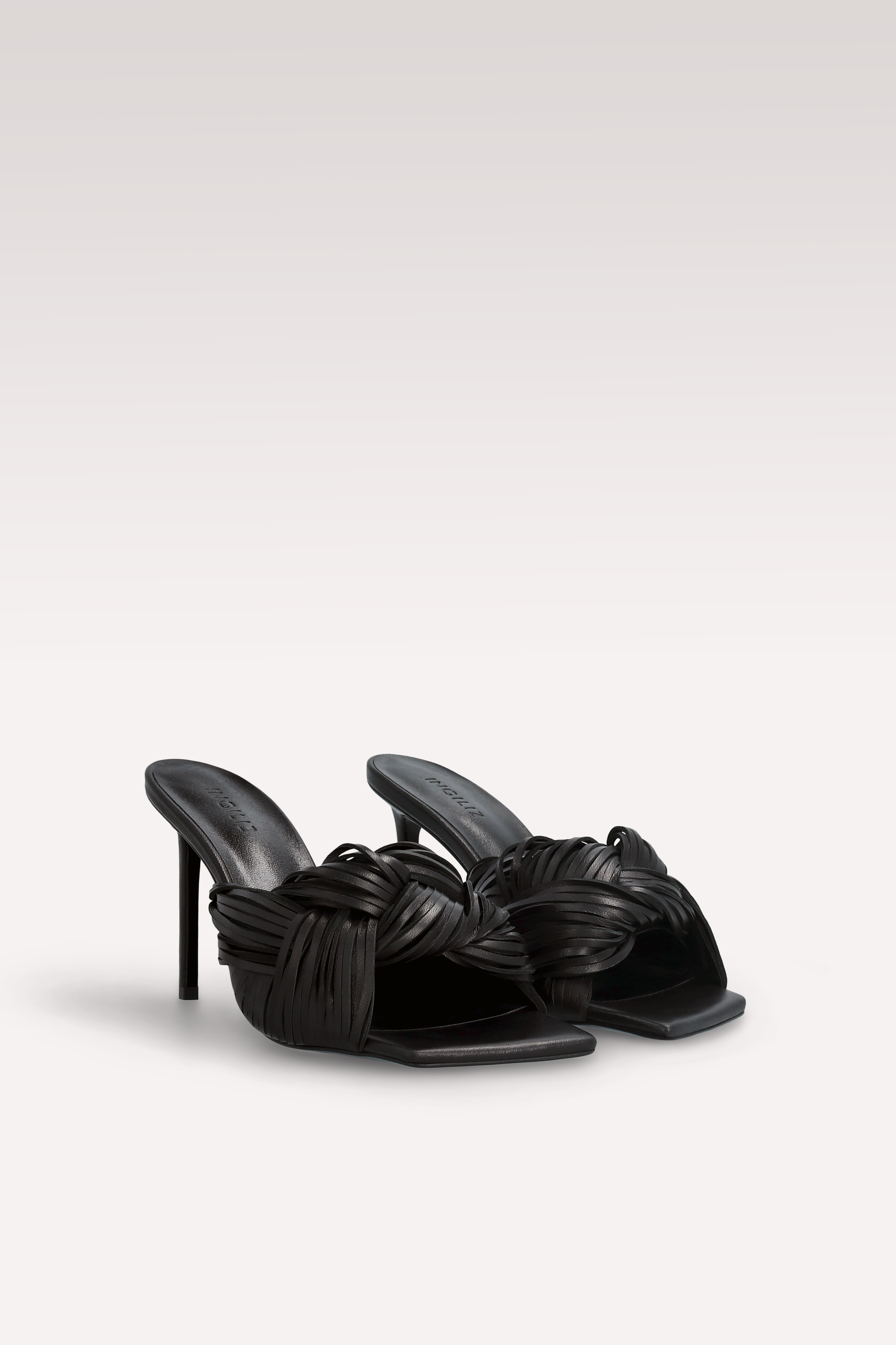 PENELOPE BLACK LEATHER MULES