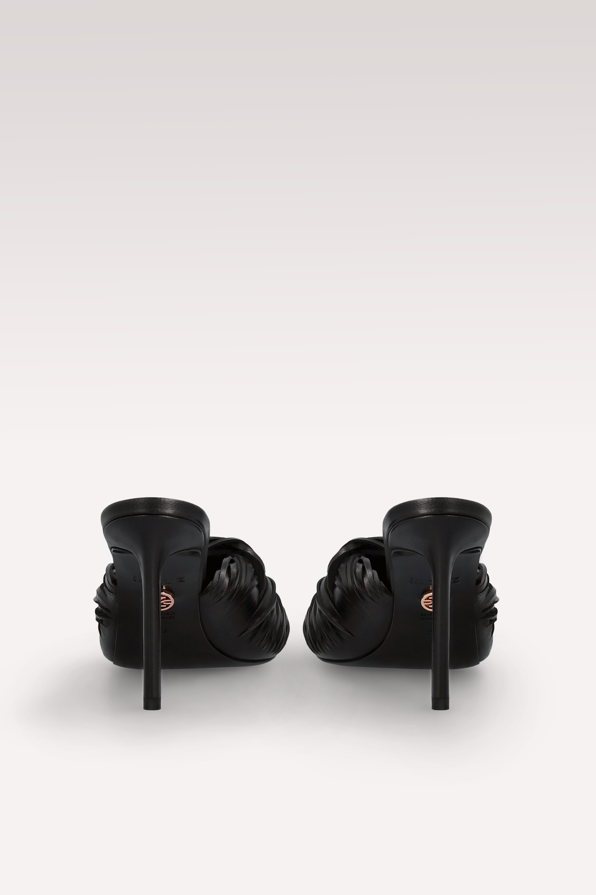 PENELOPE BLACK LEATHER MULES