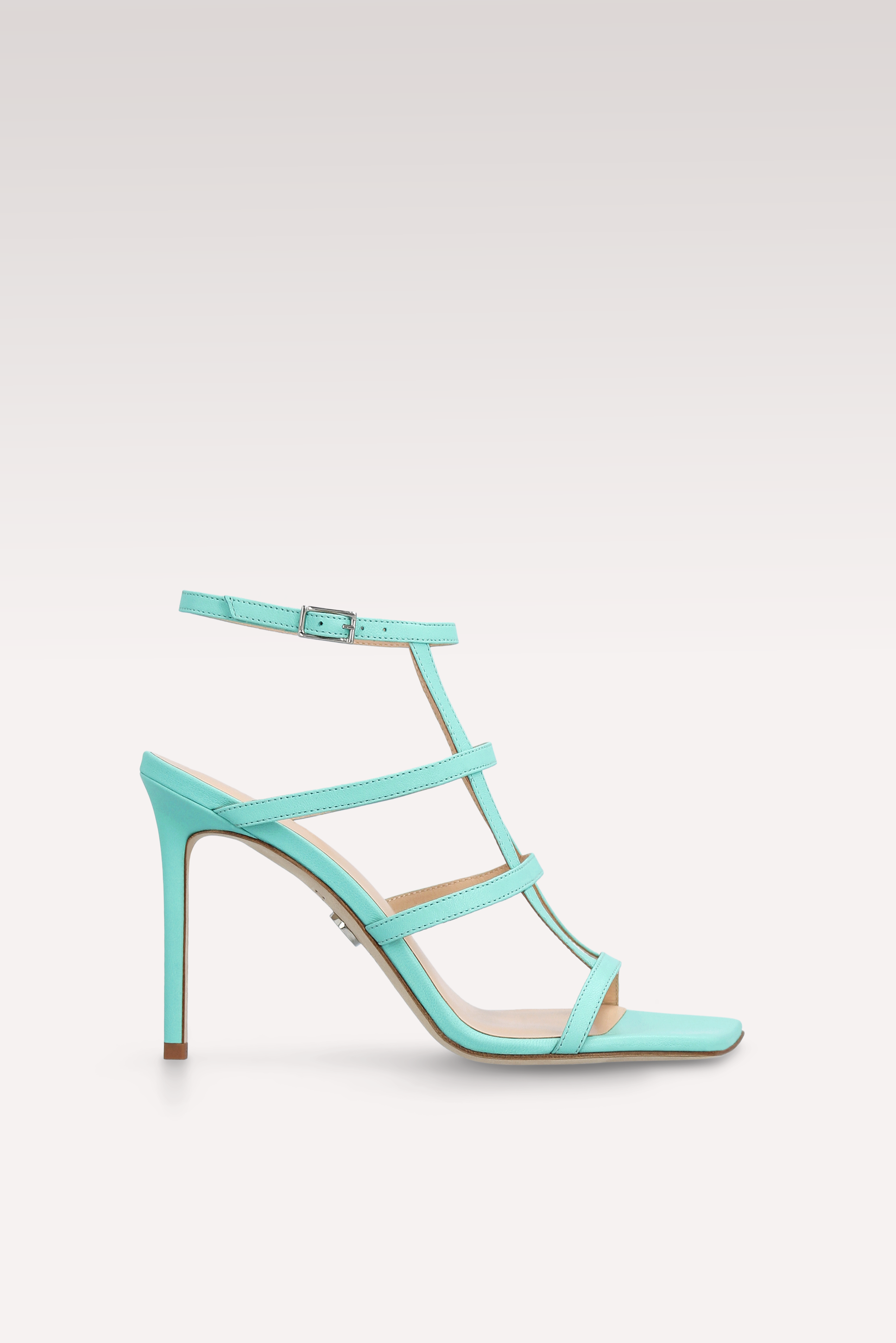 PAULA ICE GREEN LEATHER SANDALS