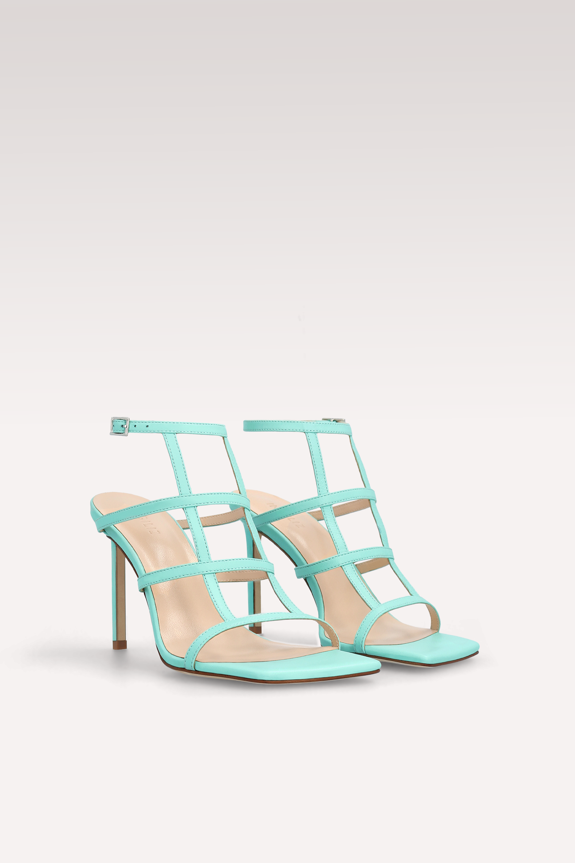 PAULA ICE GREEN LEATHER SANDALS