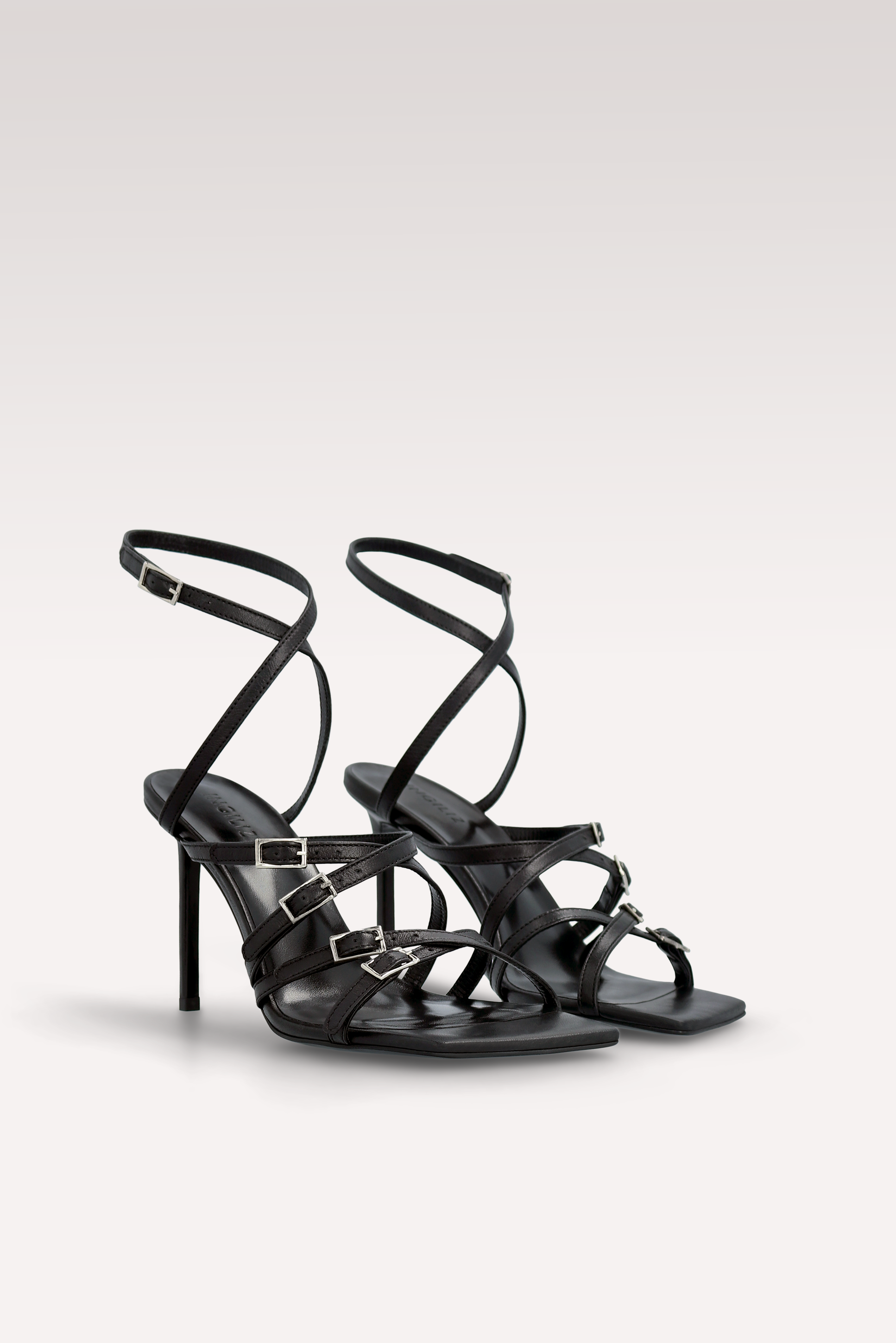 ROBIN BLACK LEATHER SANDALS