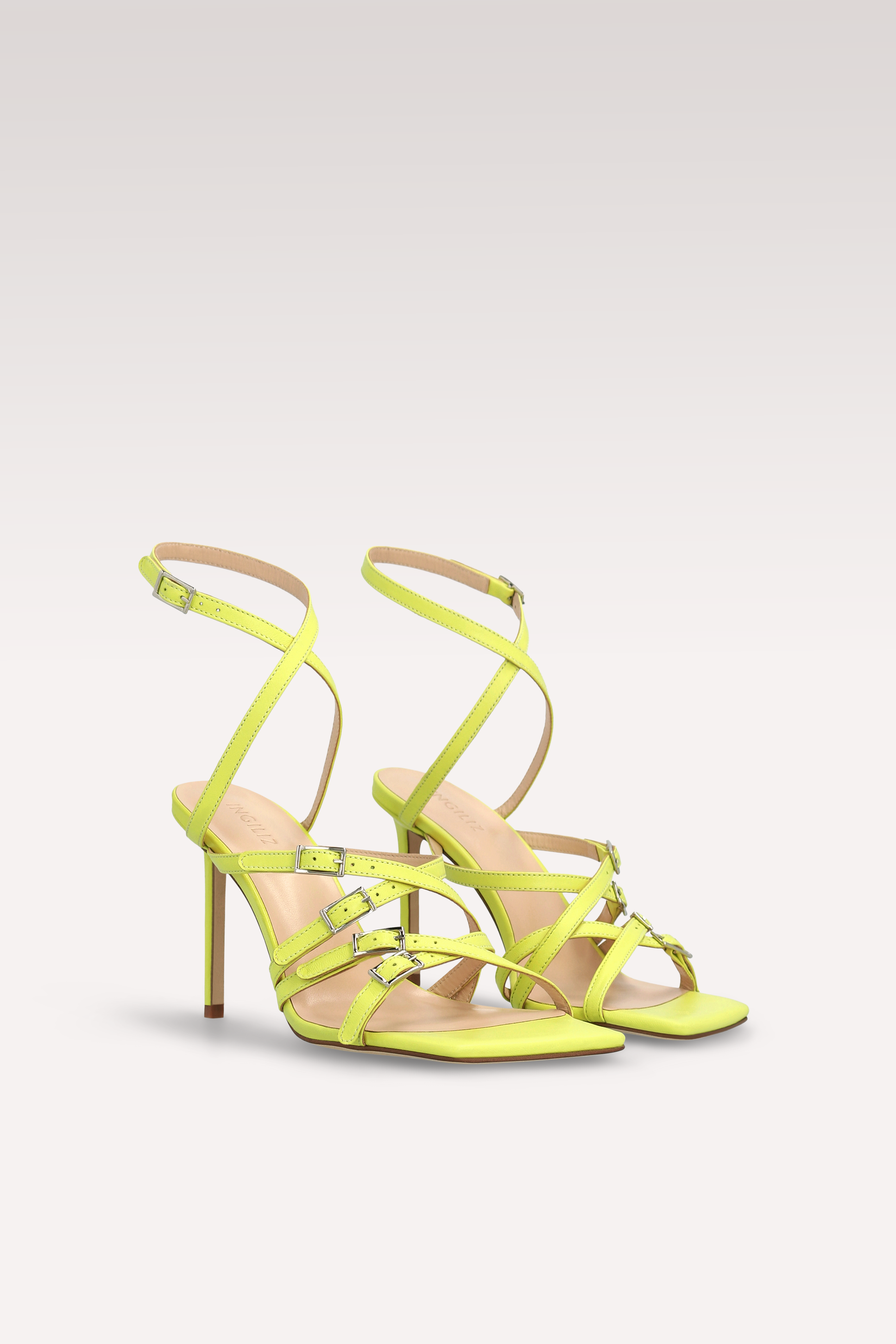 ROBIN KIWI YELLOW LEATHER SANDALS