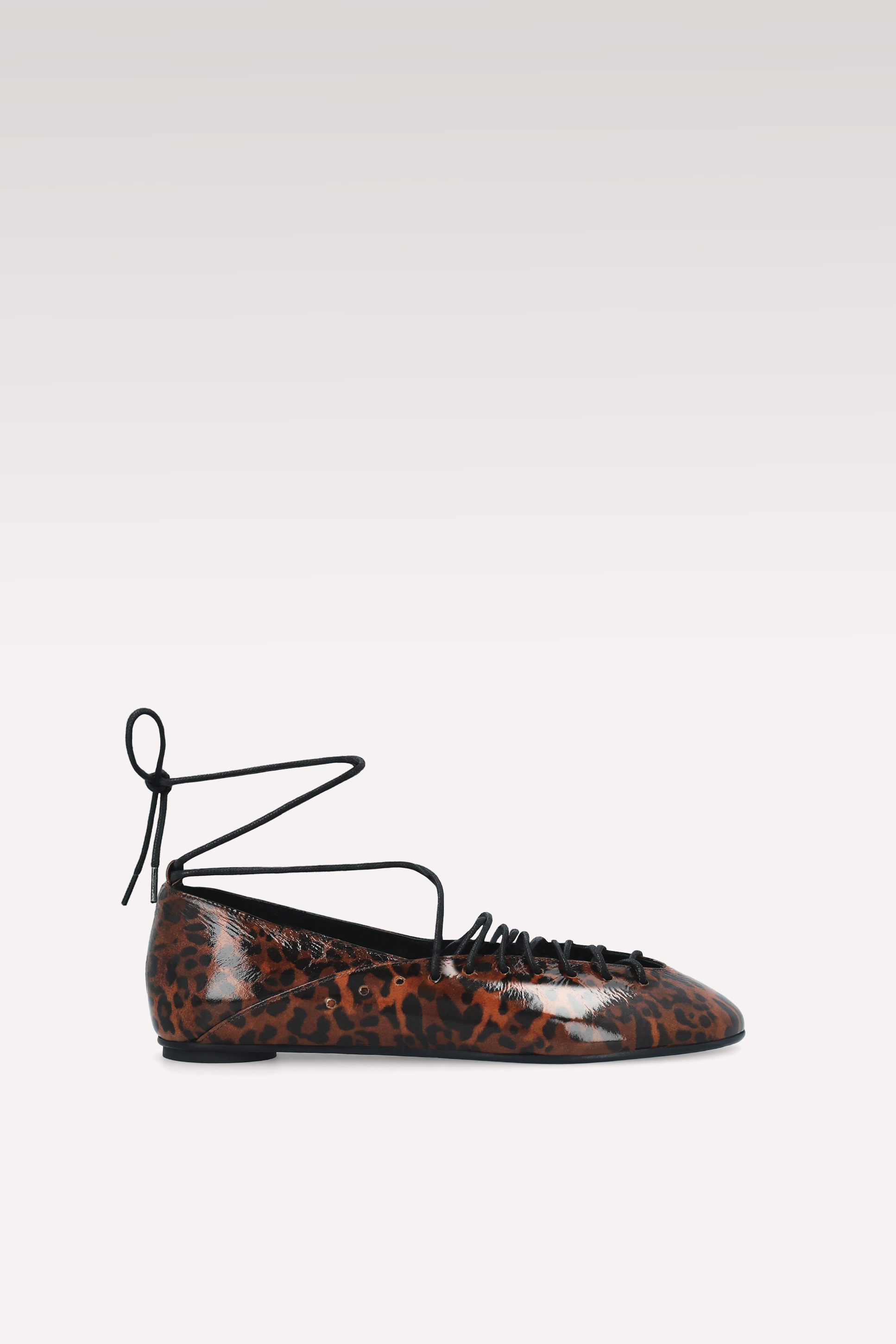 PALOMA BROWN LEOPARD PRINT LEATHER BALLERINAS