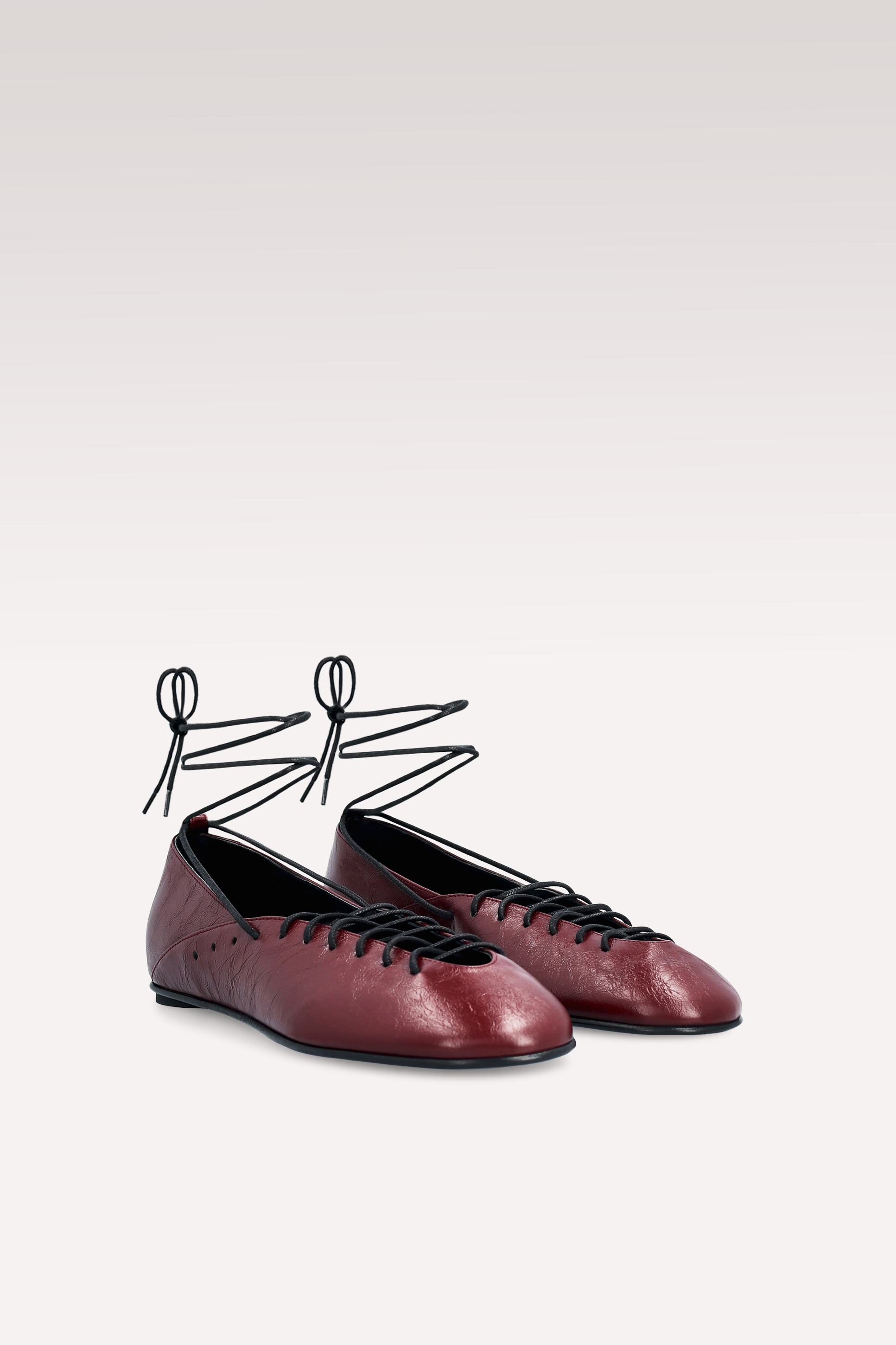 PALOMA CHERRY WRINKLED NAPPA LEATHER BALLERINAS