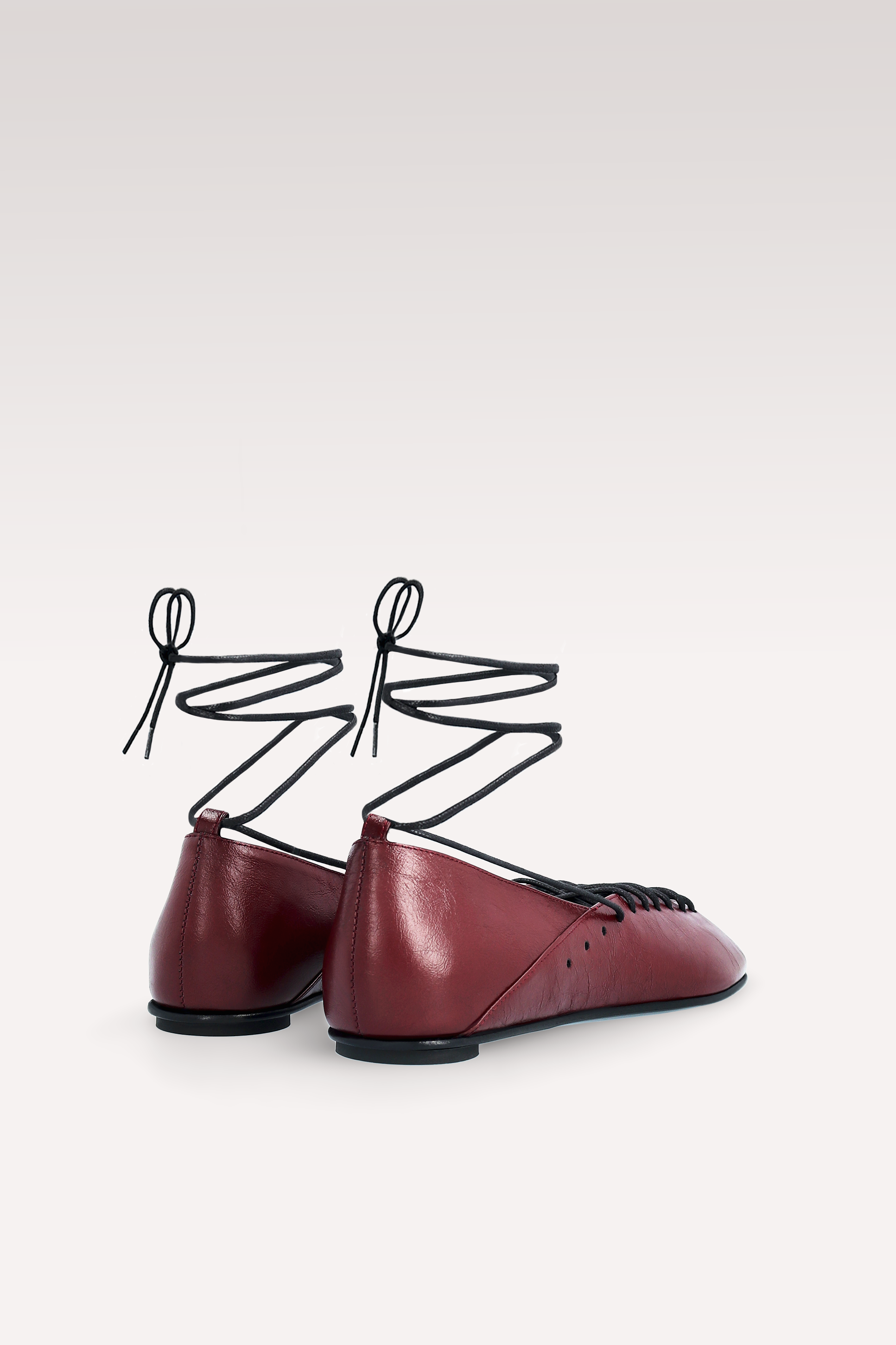 PALOMA CHERRY WRINKLED NAPPA LEATHER BALLERINAS