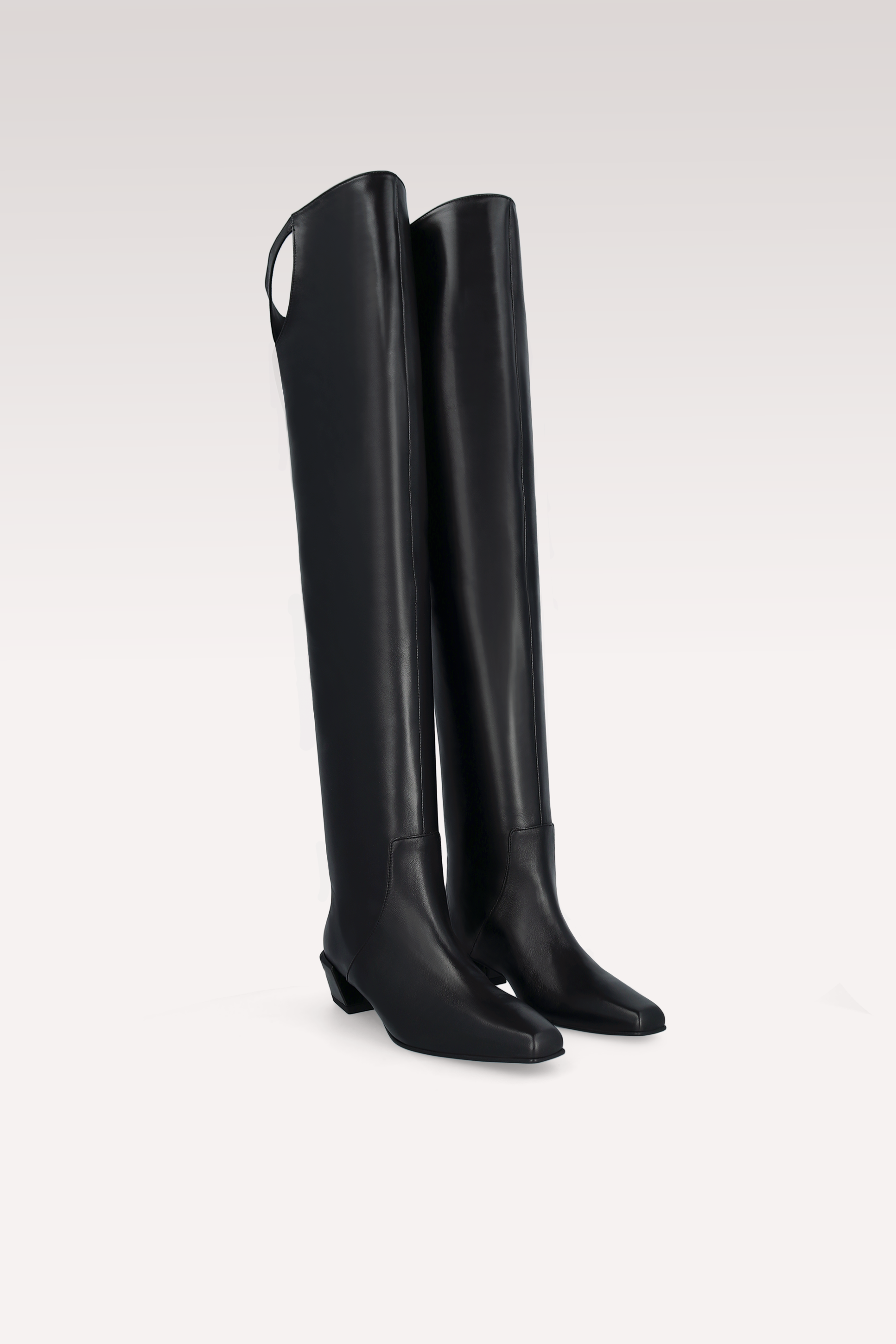 EDEN BLACK NAPPA LEATHER OVER KNEE BOOTS