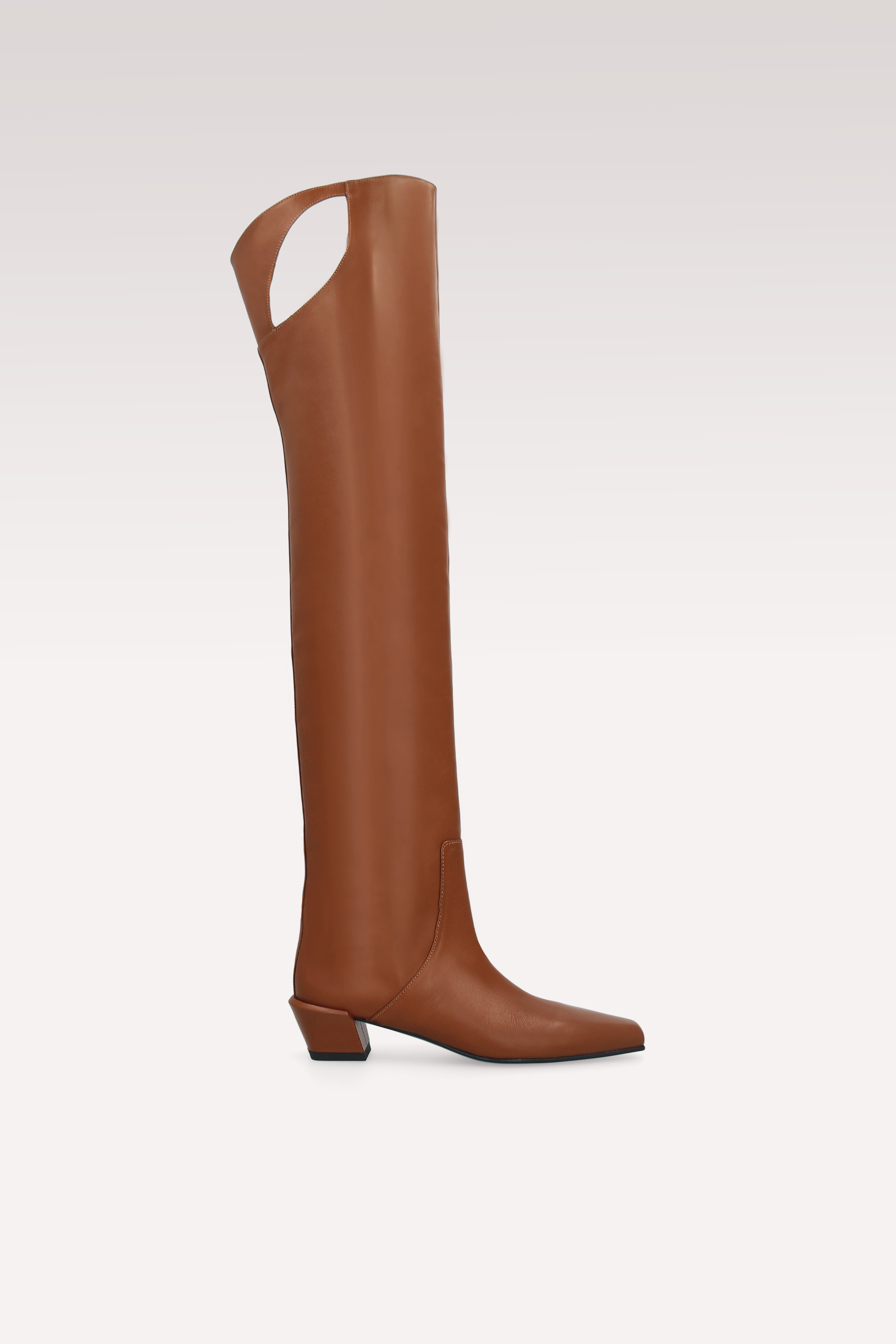 EDEN BROWN NAPPA LEATHER OVER KNEE BOOTS