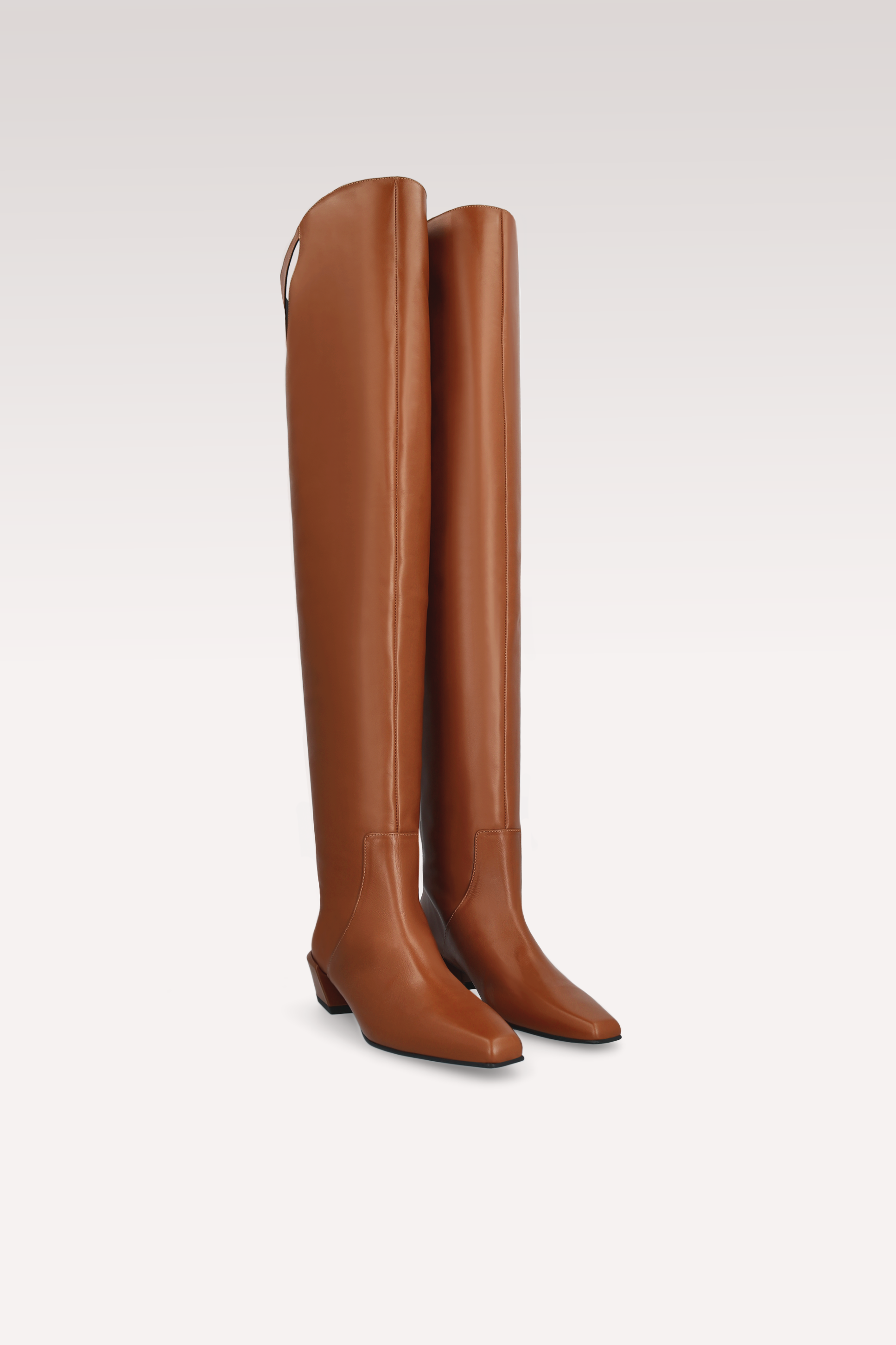 EDEN BROWN NAPPA LEATHER OVER KNEE BOOTS