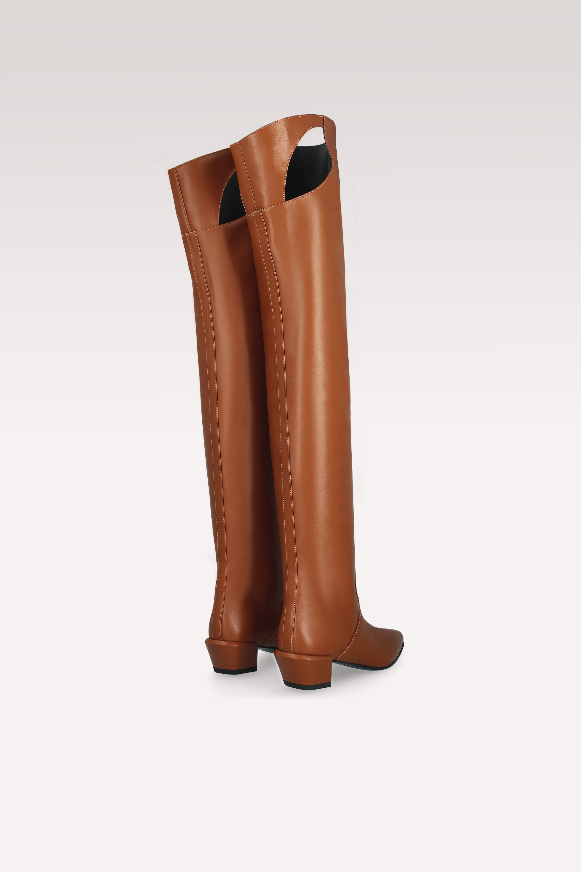 EDEN BROWN NAPPA LEATHER OVER KNEE BOOTS