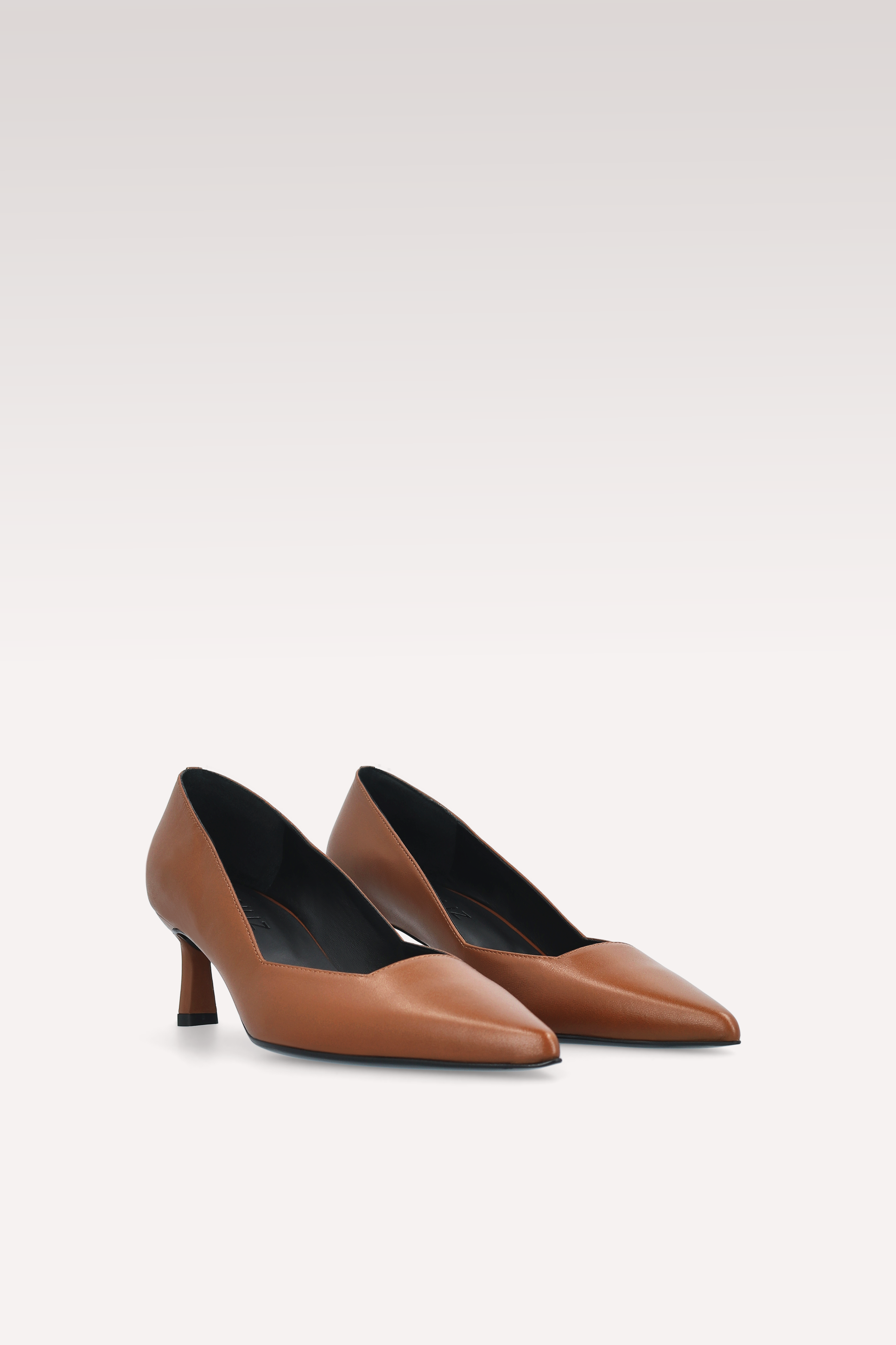 OLIVIA BROWN NAPPA LEATHER PUMPS