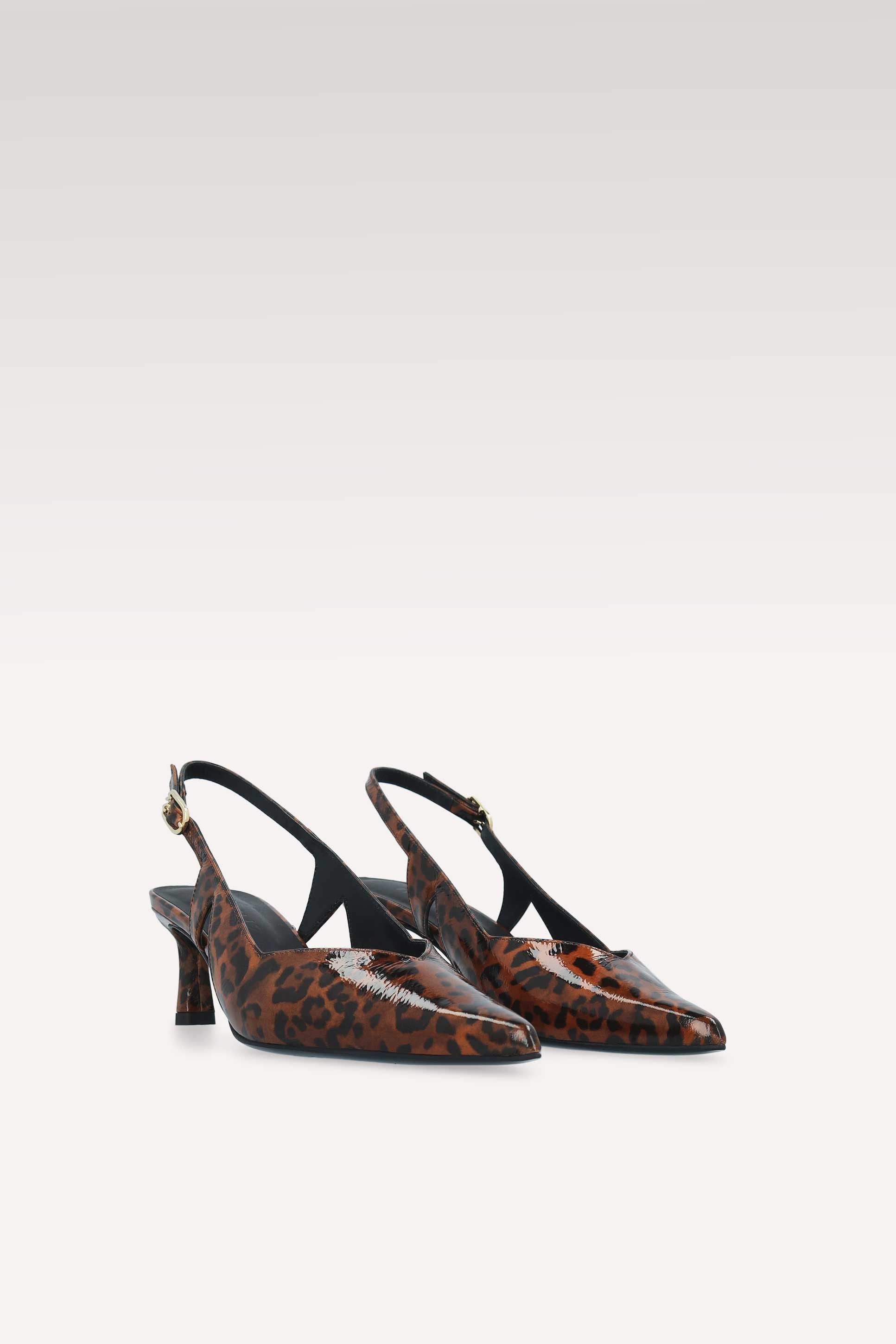 ORCHID BROWN LEOPARD PRINT LEATHER SLINGBACK PUMPS