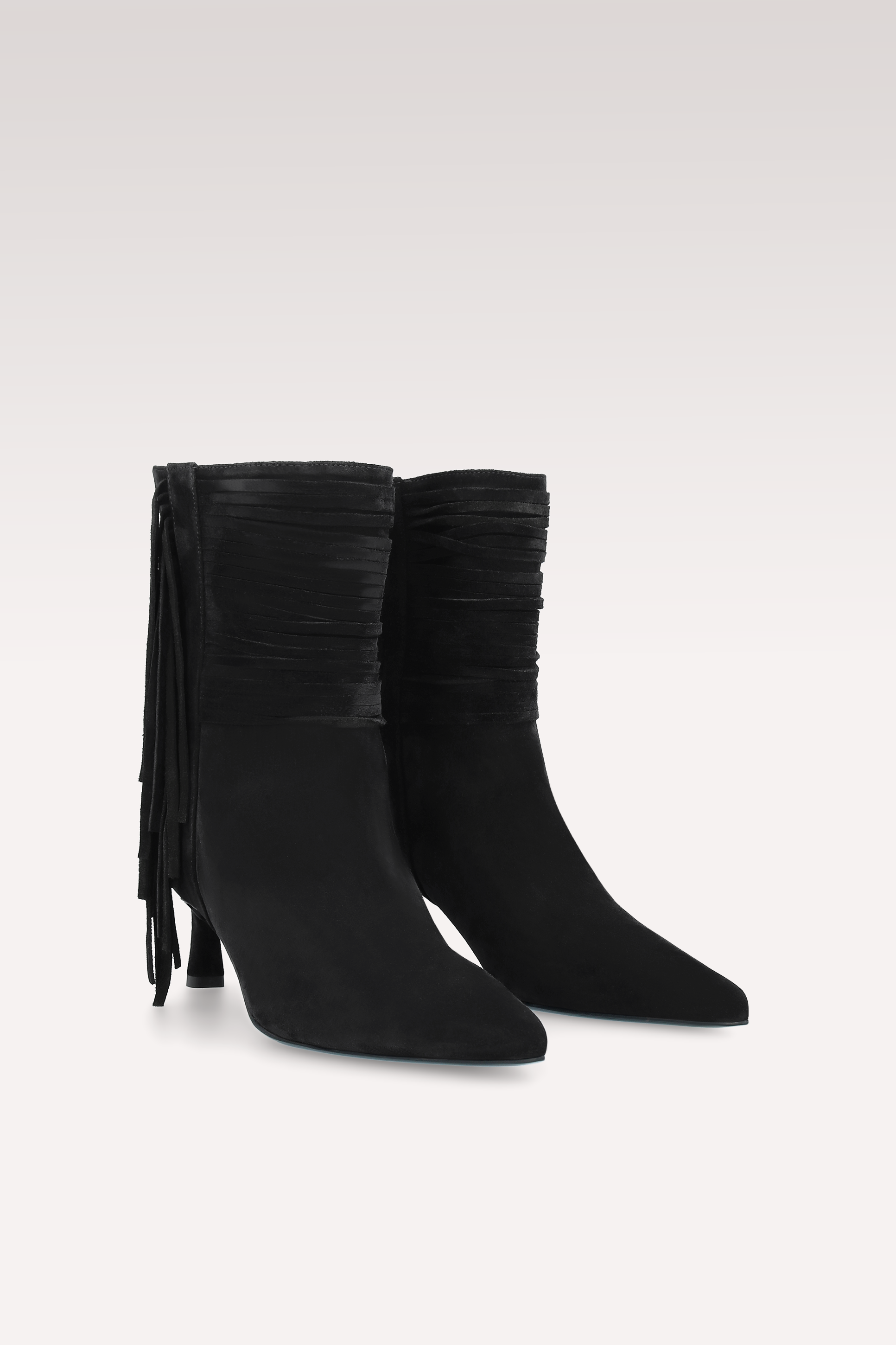 OPHELIA BLACK SUEDE LEATHER ANKLE BOOTS AND DAISY SHOULDER BAG