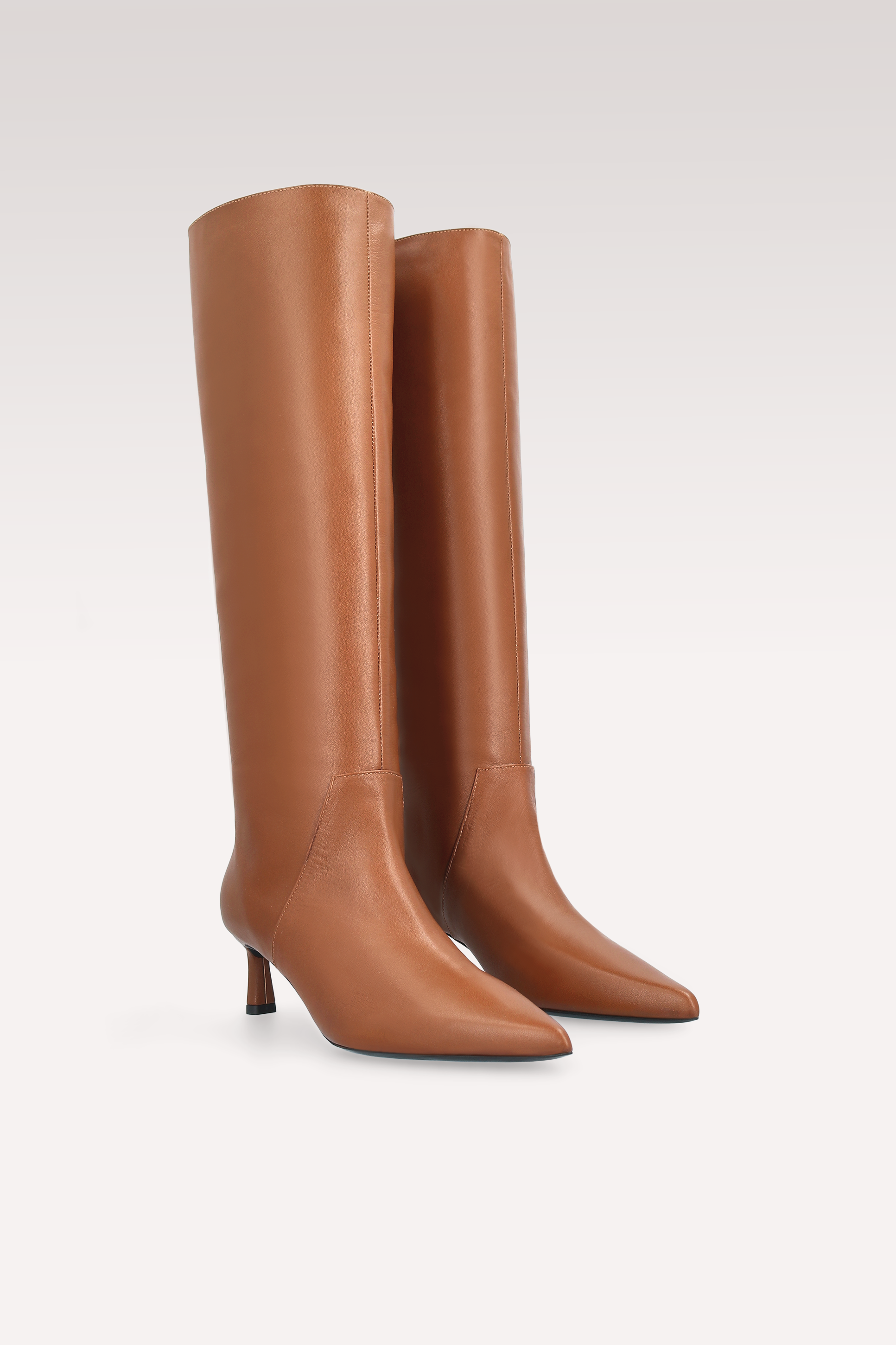 OLGA BROWN NAPPA LEATHER BOOTS