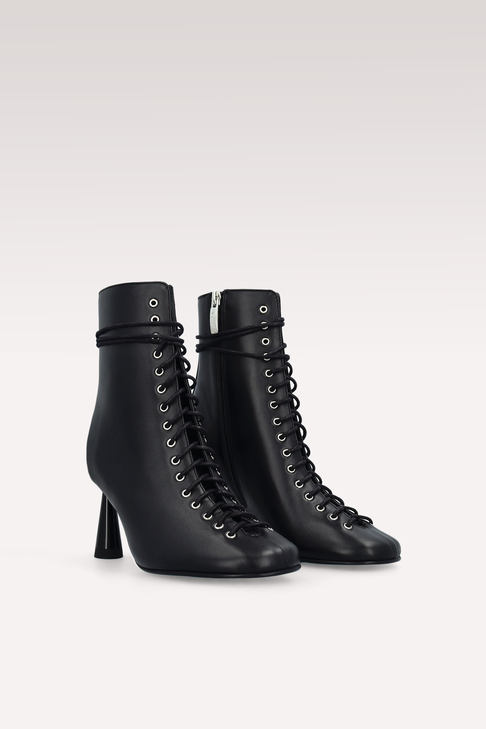ZOE BLACK NAPPA LEATHER ANKLE BOOTS