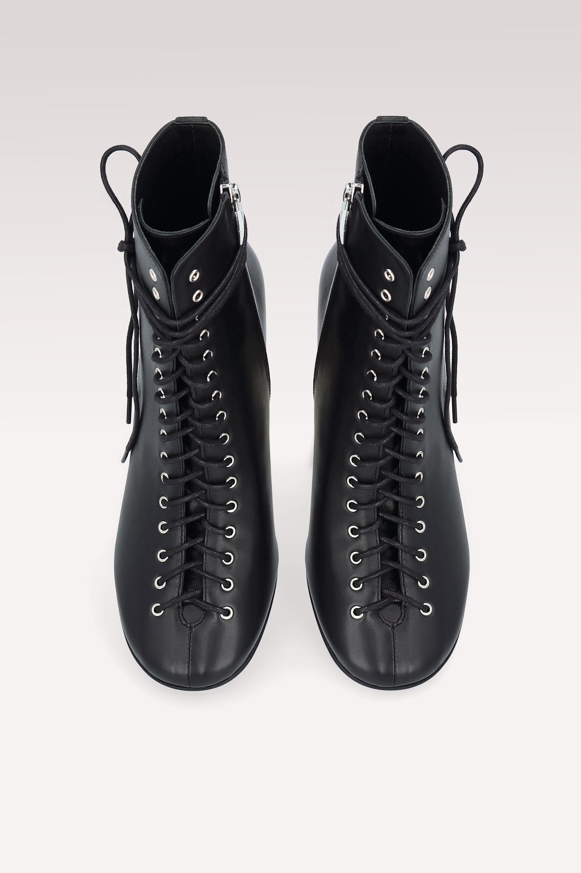 ZOE BLACK NAPPA LEATHER ANKLE BOOTS