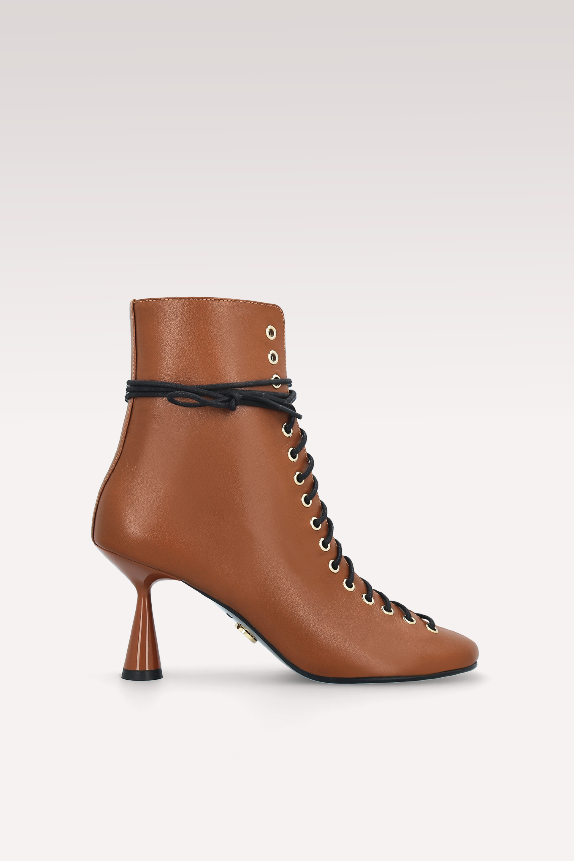 ZOE BROWN NAPPA LEATHER ANKLE BOOTS