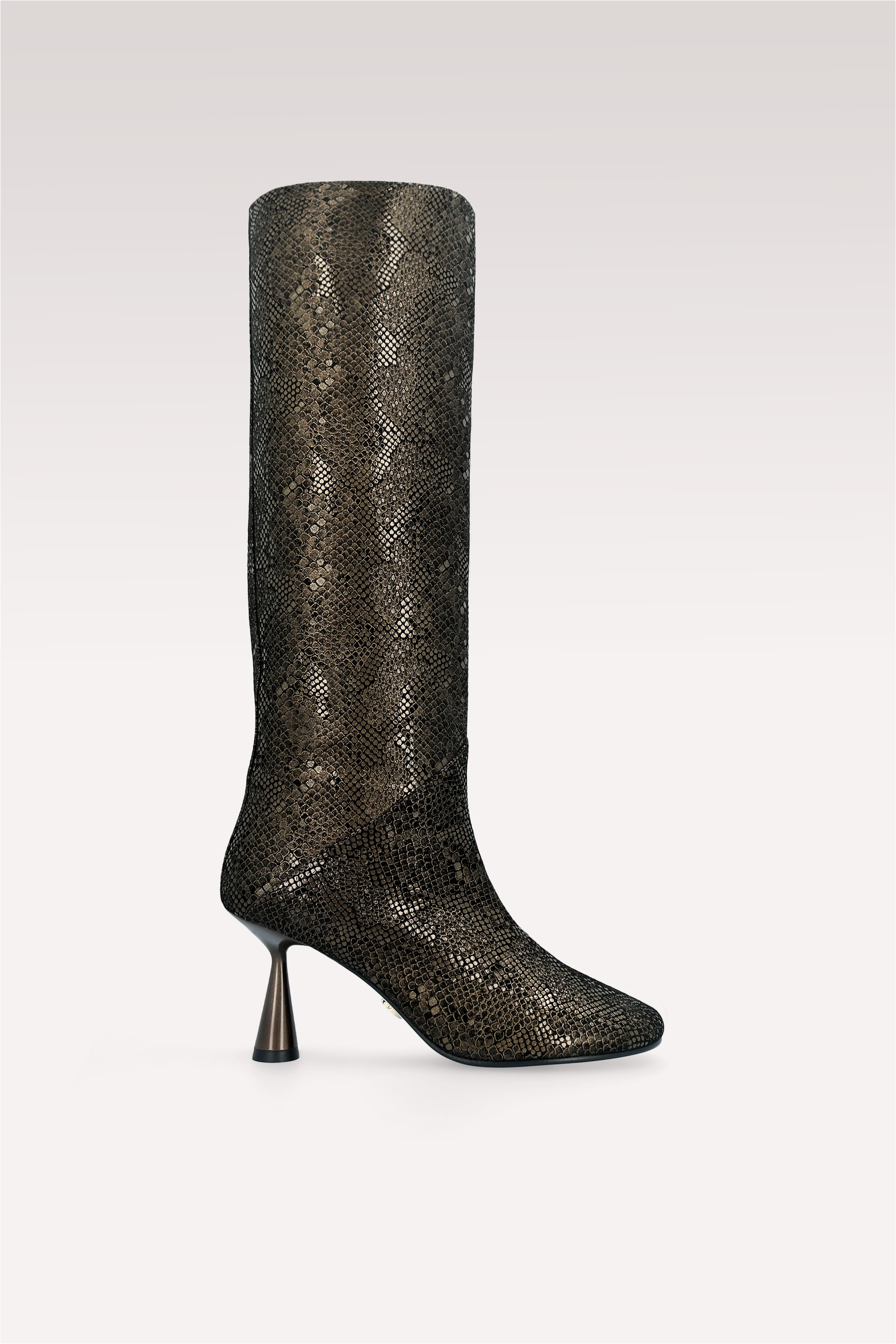 ZIGGY GOLDEN PYTHON PRINT LEATHER BOOTS
