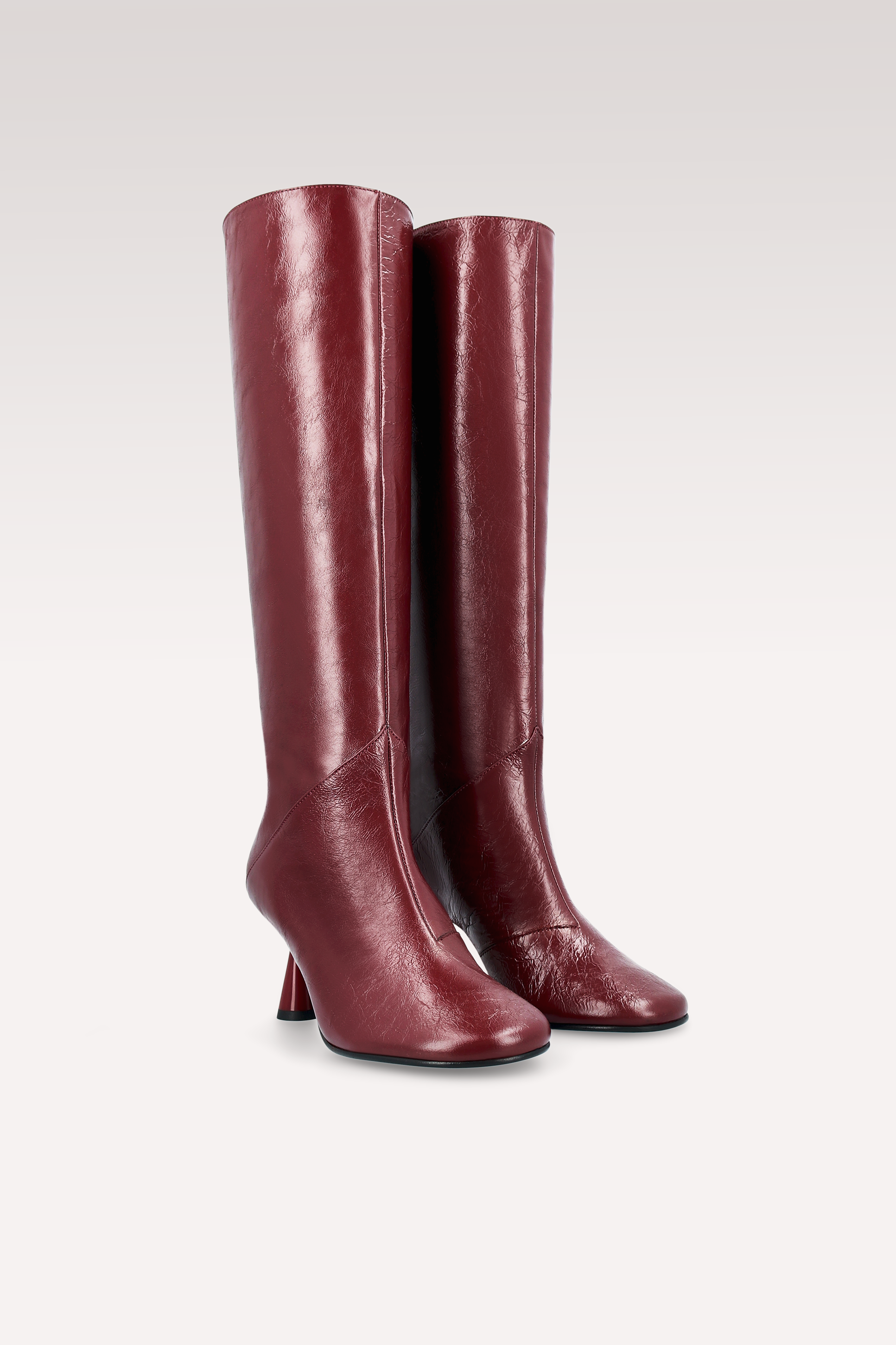 ZIGGY CHERRY WRINKLED NAPPA LEATHER BOOTS