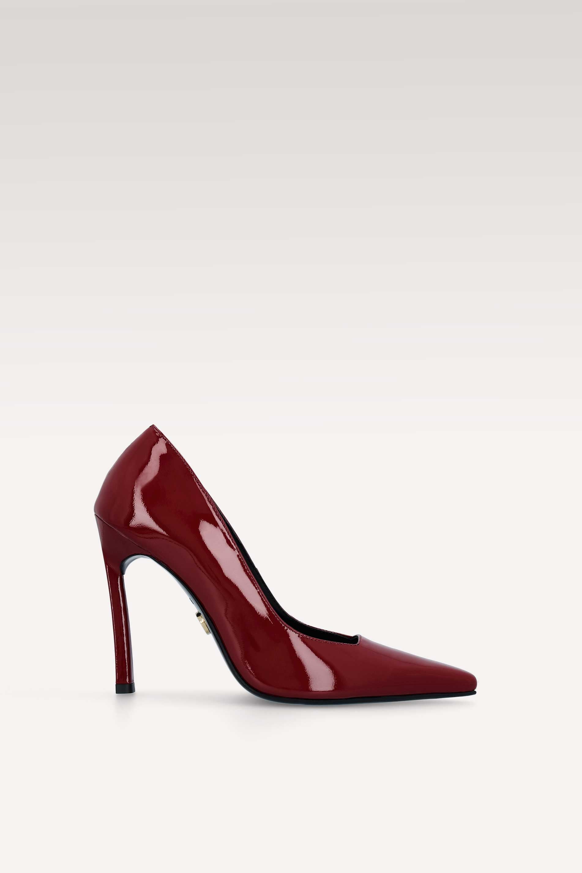 NAOMI CHERRY PATENT LEATHER PUMPS
