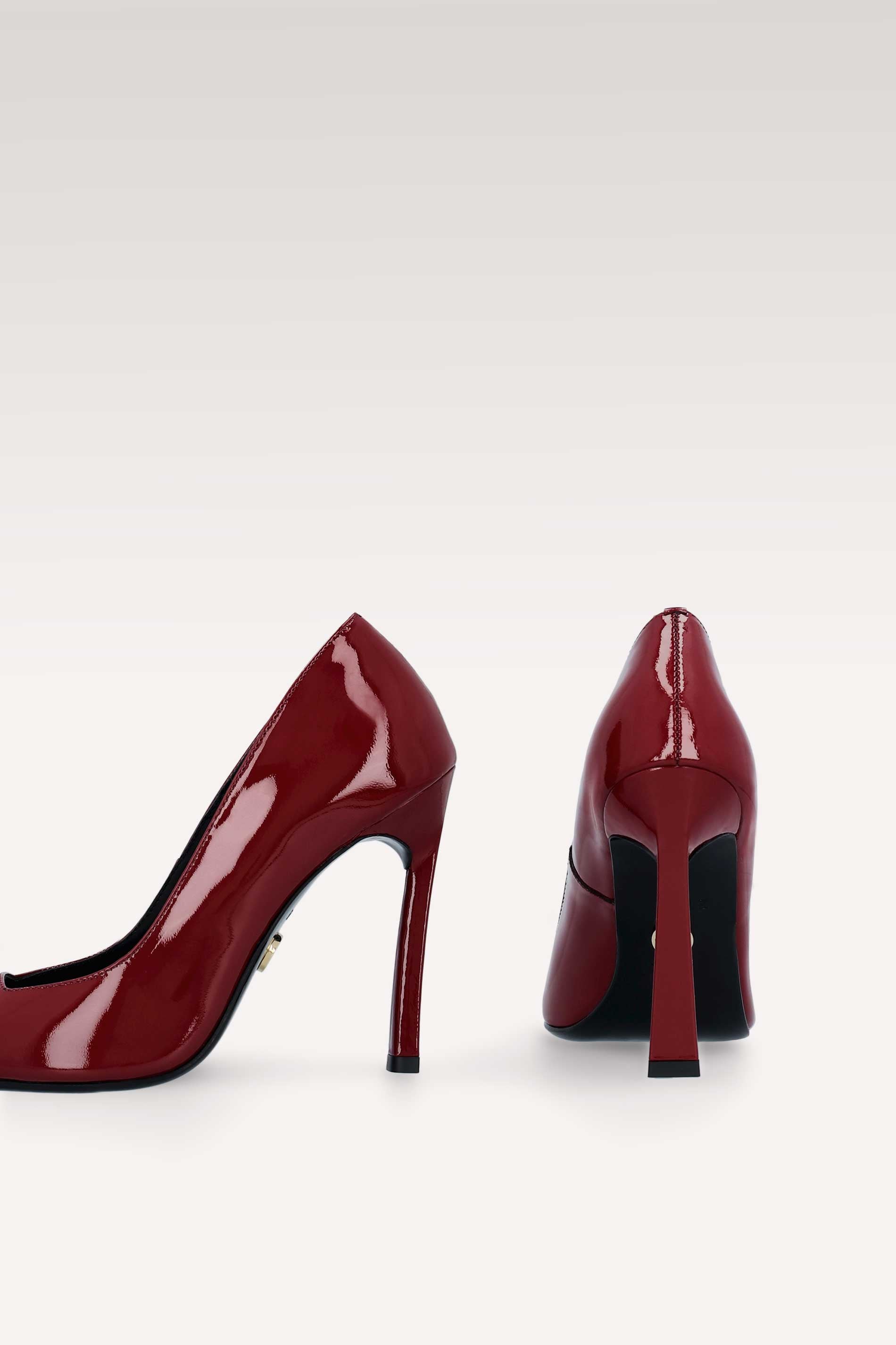 NAOMI CHERRY PATENT LEATHER PUMPS