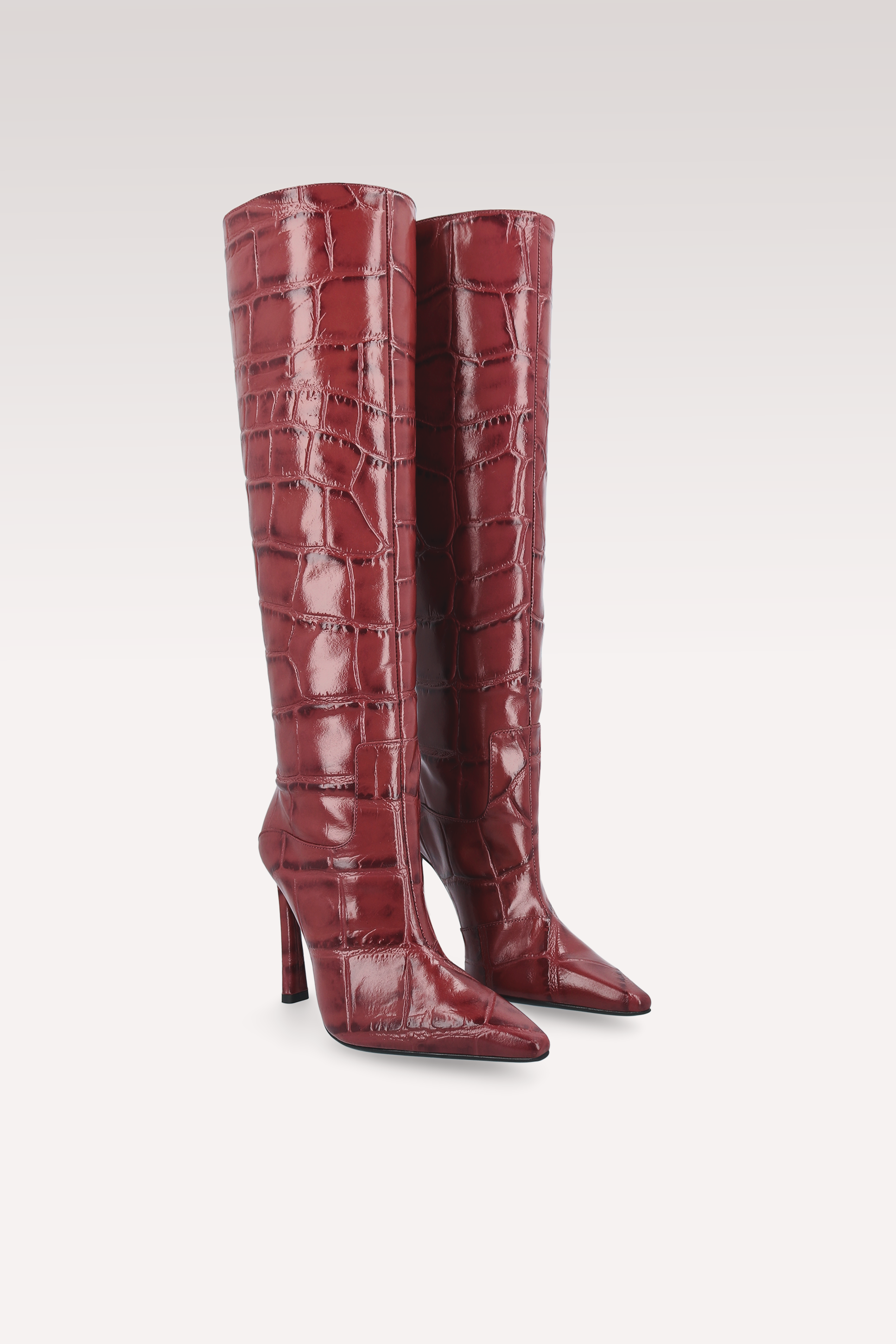 NATALIE CHERY COCCO EMBOSSED LEATHER BOOTS