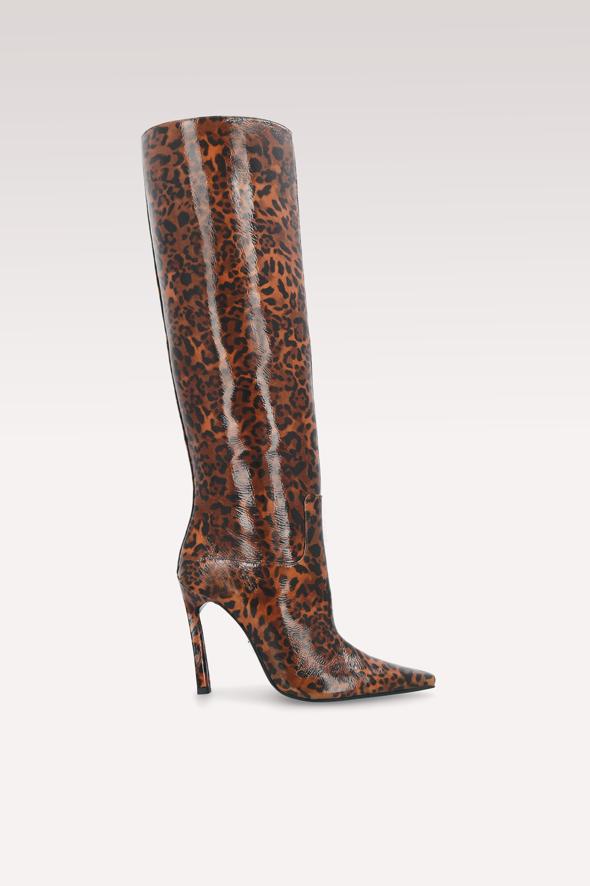 NATALIE BROWN LEOPARD PRINT LEATHER BOOTS