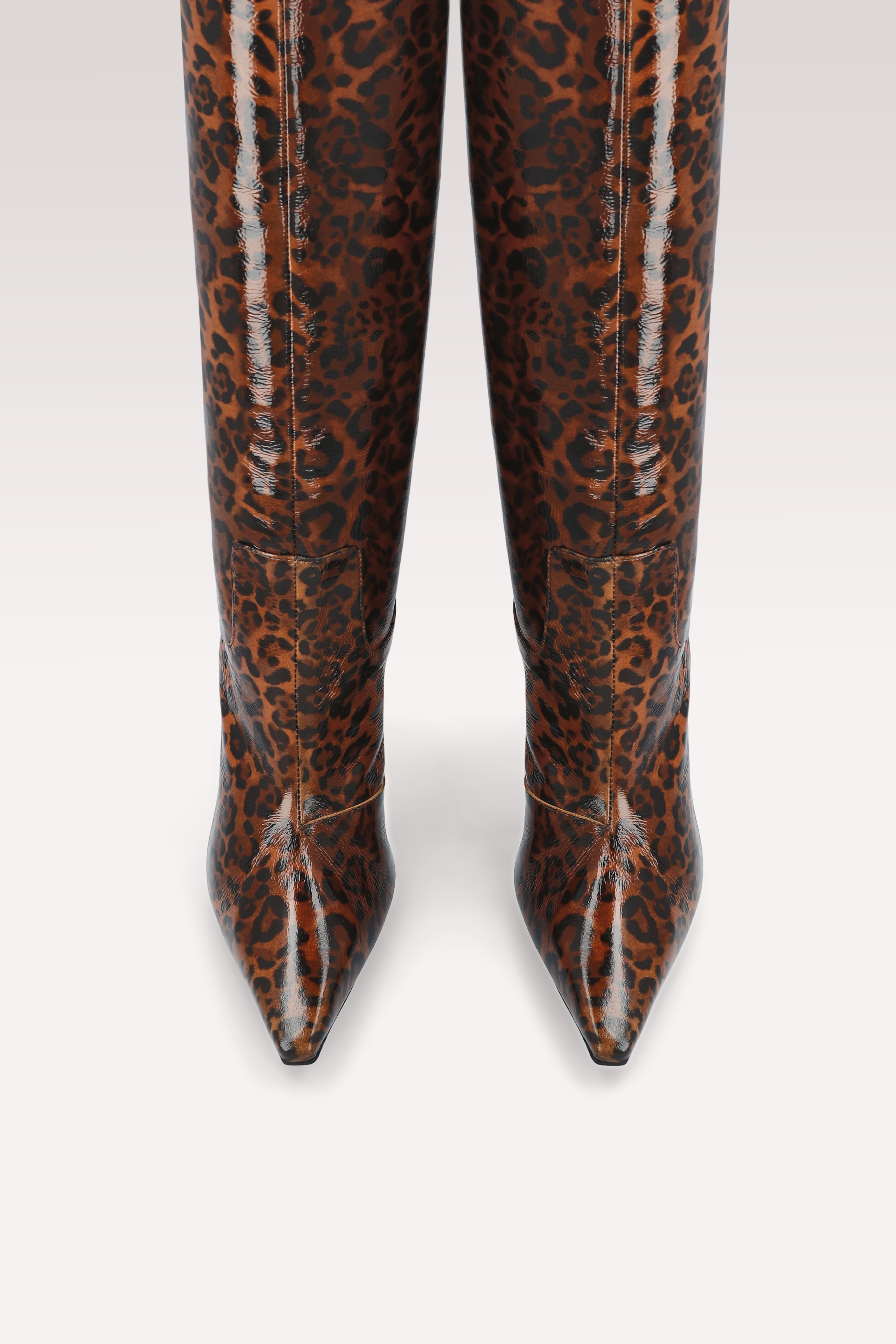 STIVALI IN PELLE CON STAMPA LEOPARDATA NATALIE BROWN E CINTURA KENNIE