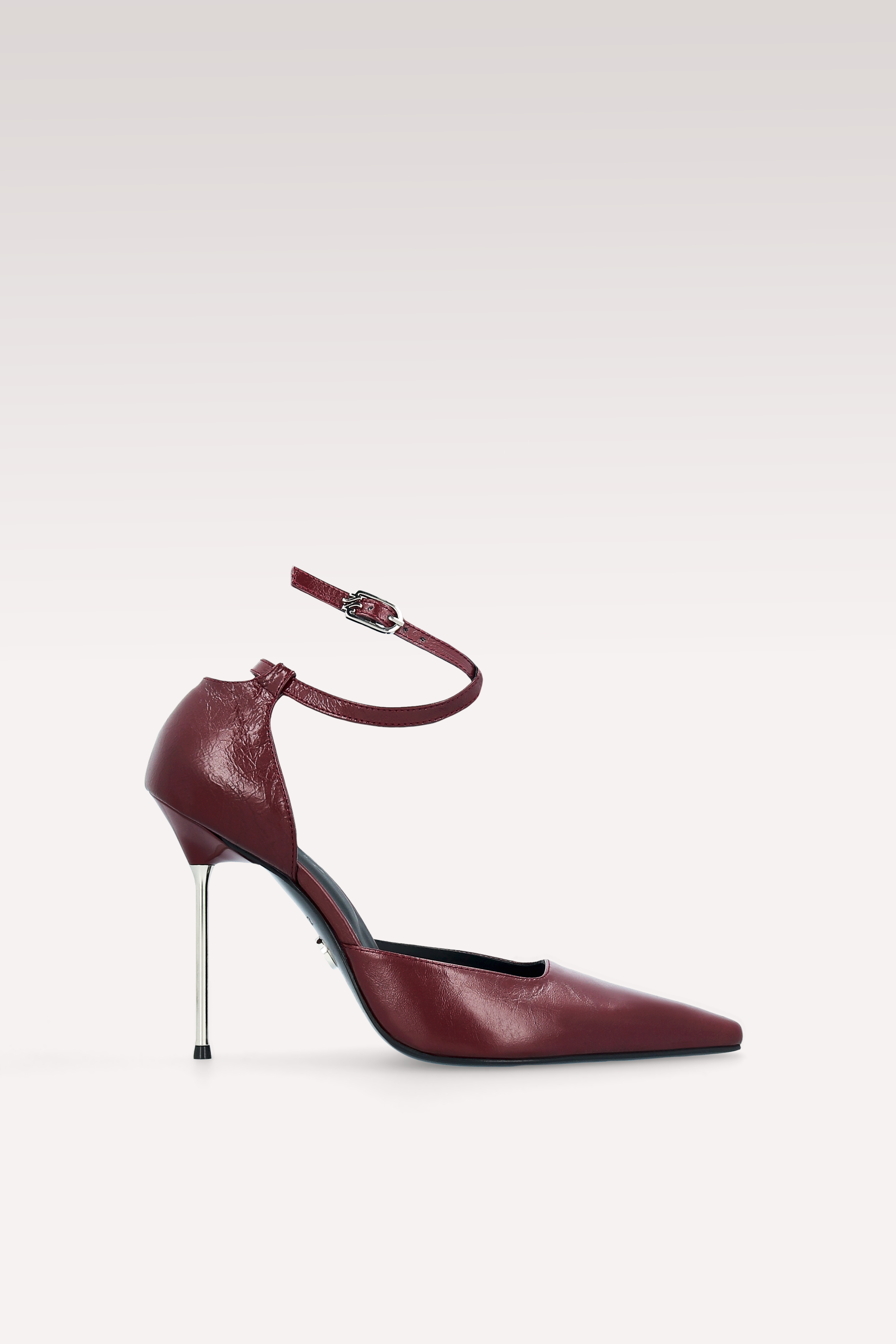STAR CHERRY WRINKLED NAPPA LEATHER PUMPS