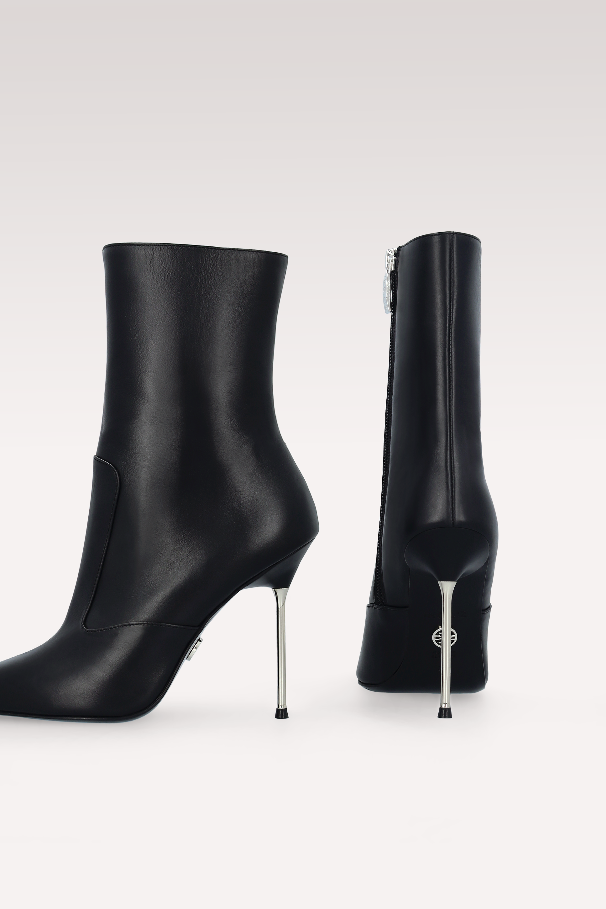 SUSAN BLACK NAPPA LEATHER ANKLE BOOTS