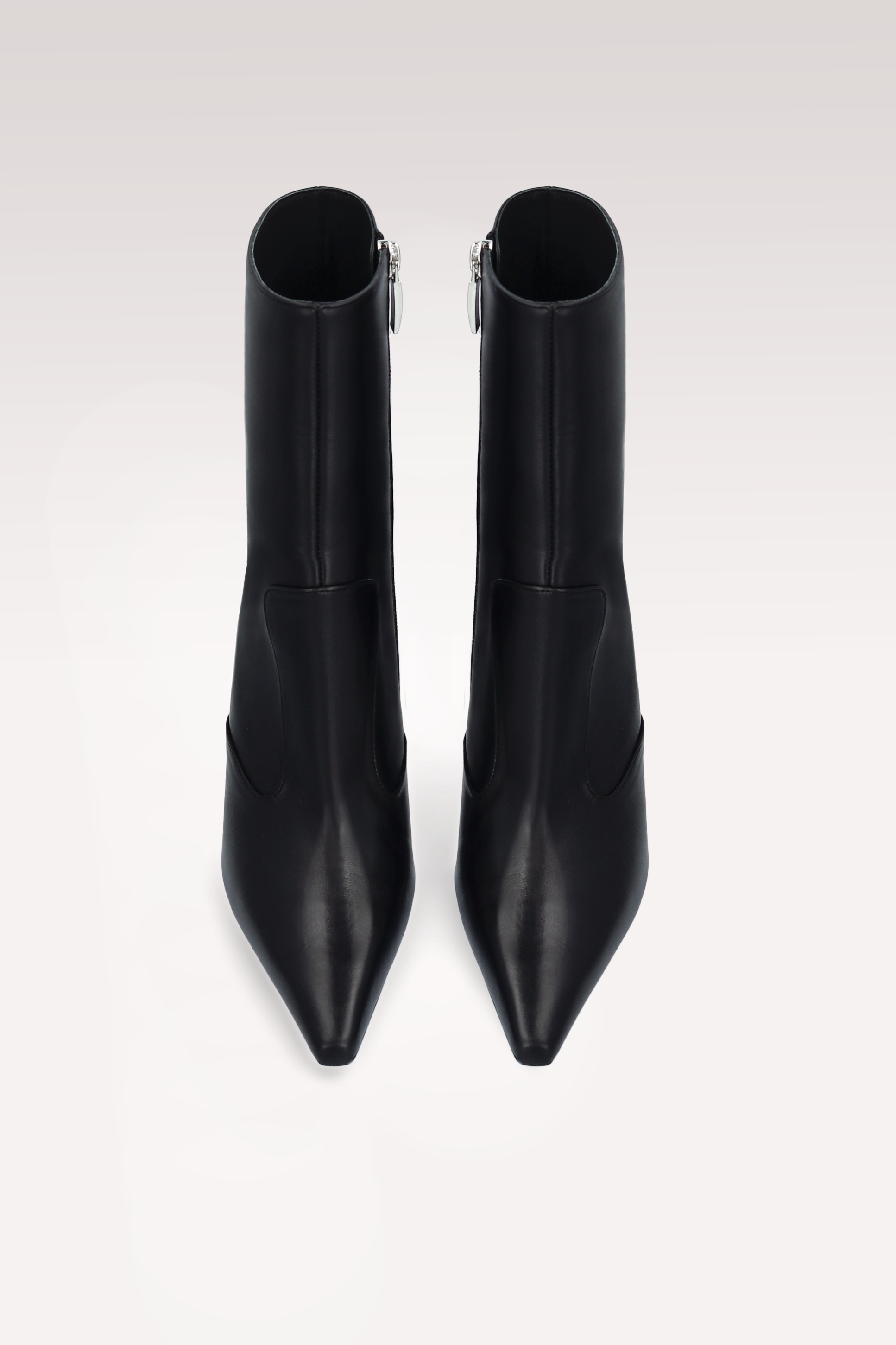 SUSAN BLACK NAPPA LEATHER ANKLE BOOTS